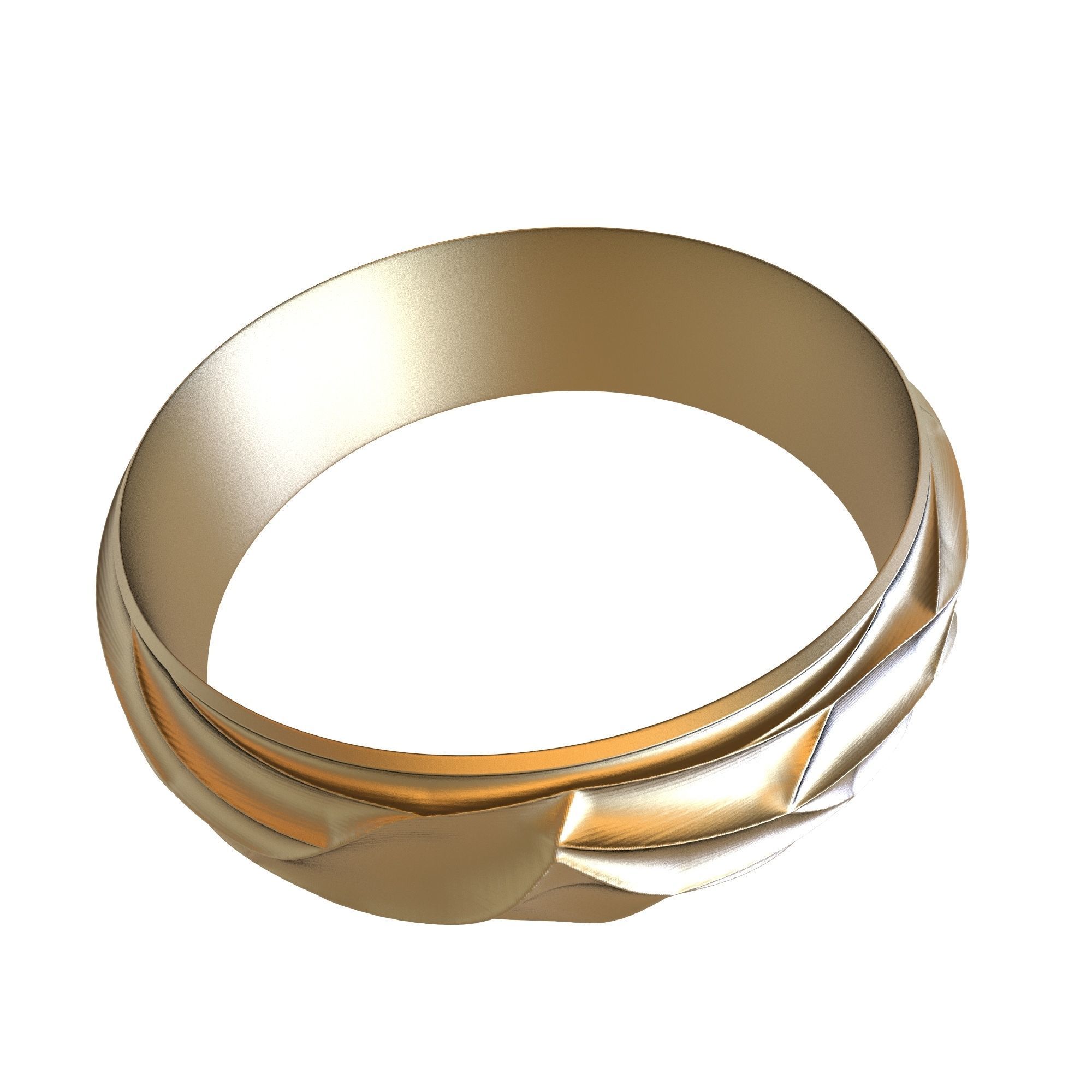 Unique Handmade Gold Ring in Various Finger Sizes 3D print model_10