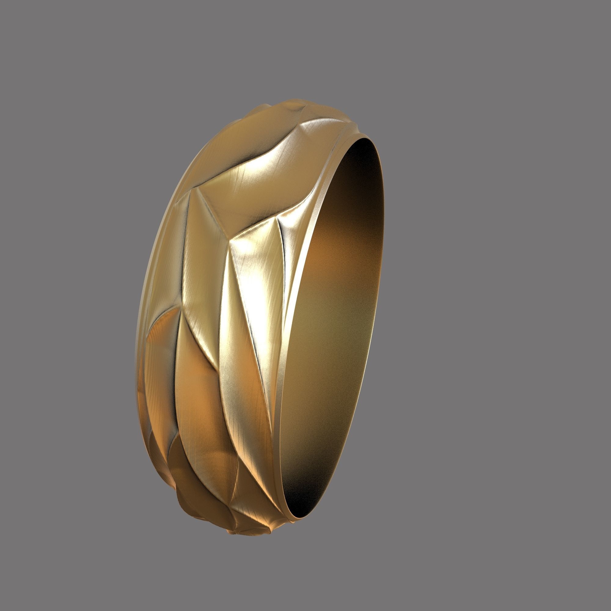Unique Handmade Gold Ring in Various Finger Sizes 3D print model_2
