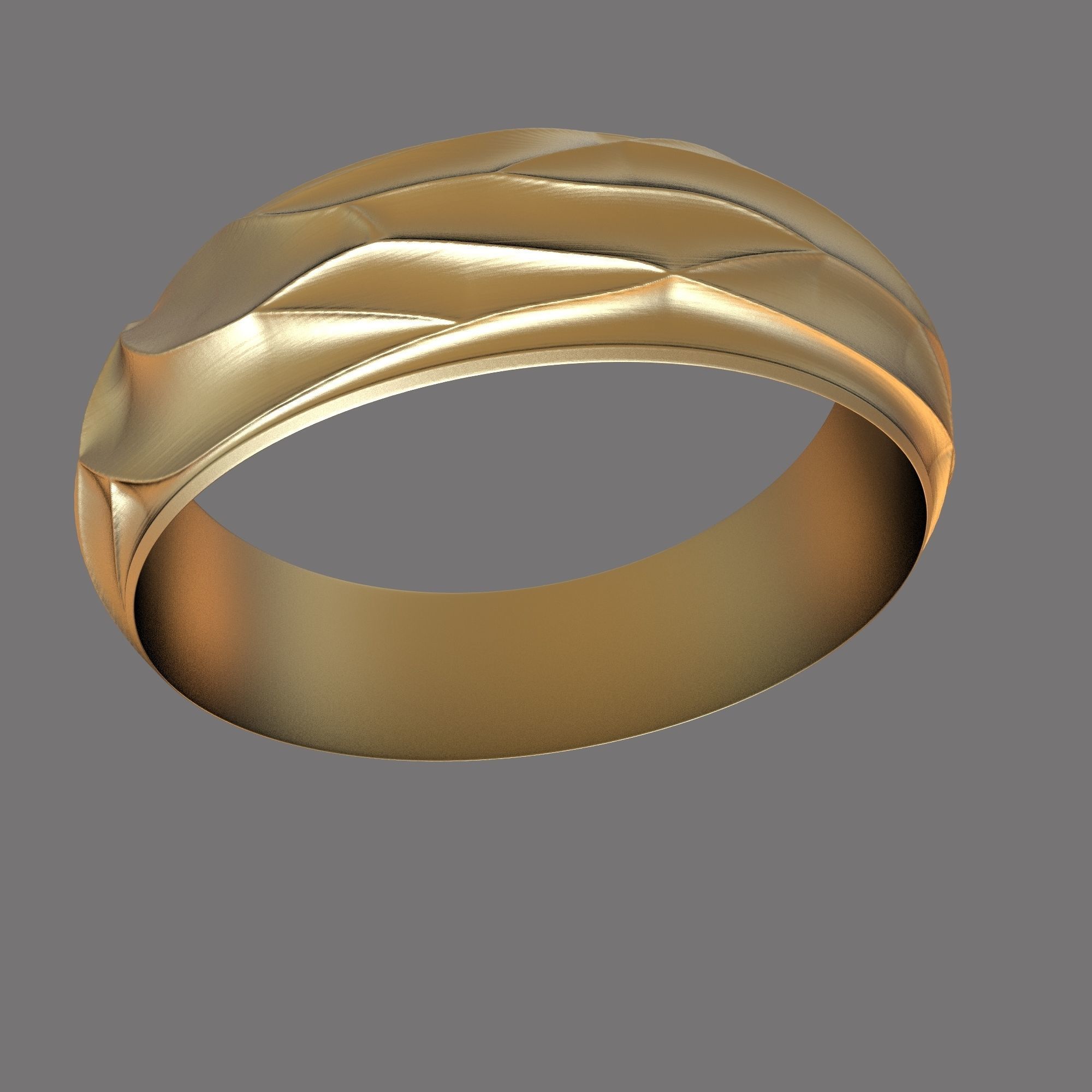 Unique Handmade Gold Ring in Various Finger Sizes 3D print model_6