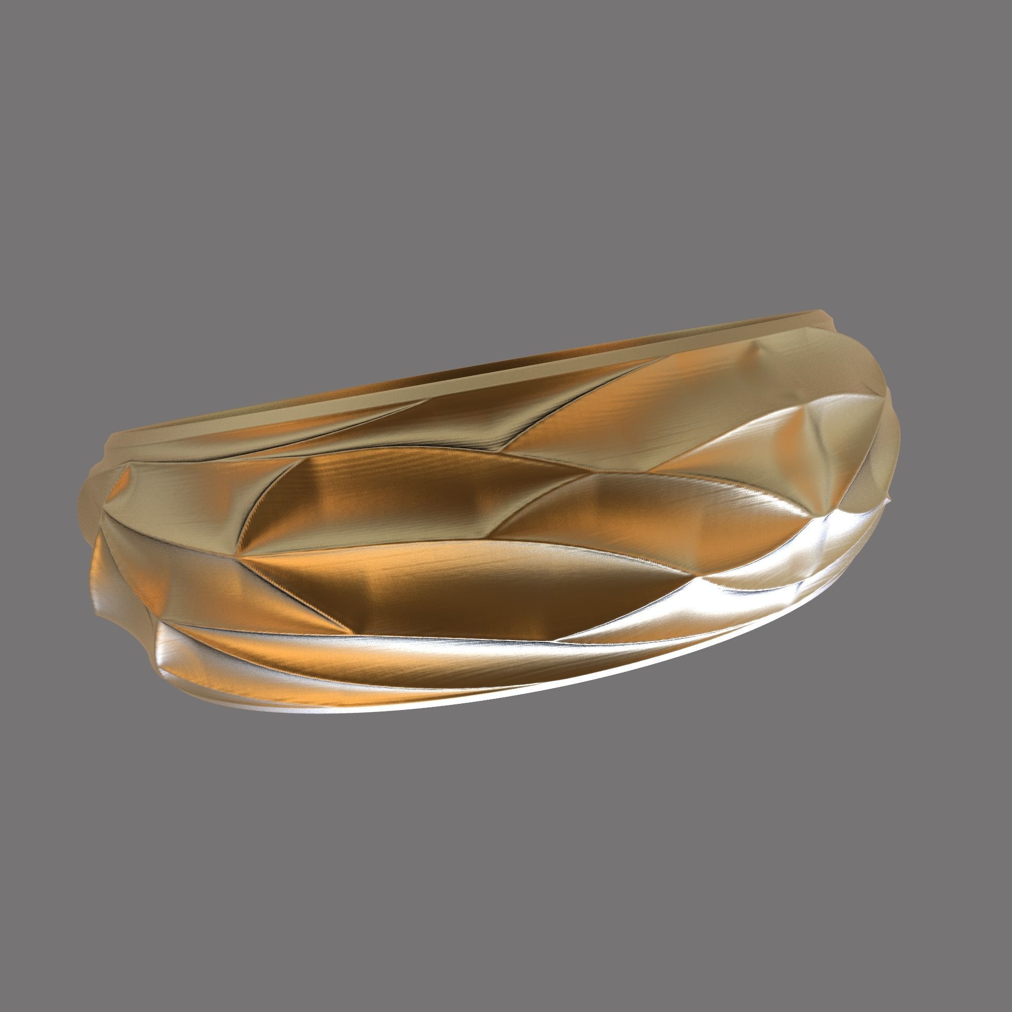 Unique Handmade Gold Ring in Various Finger Sizes 3D print model_5
