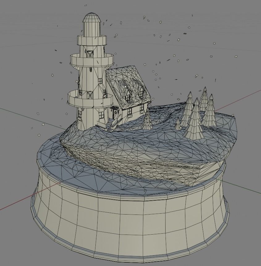 Christmas Snowglobe lighthouse PBR low poly 3D model_8