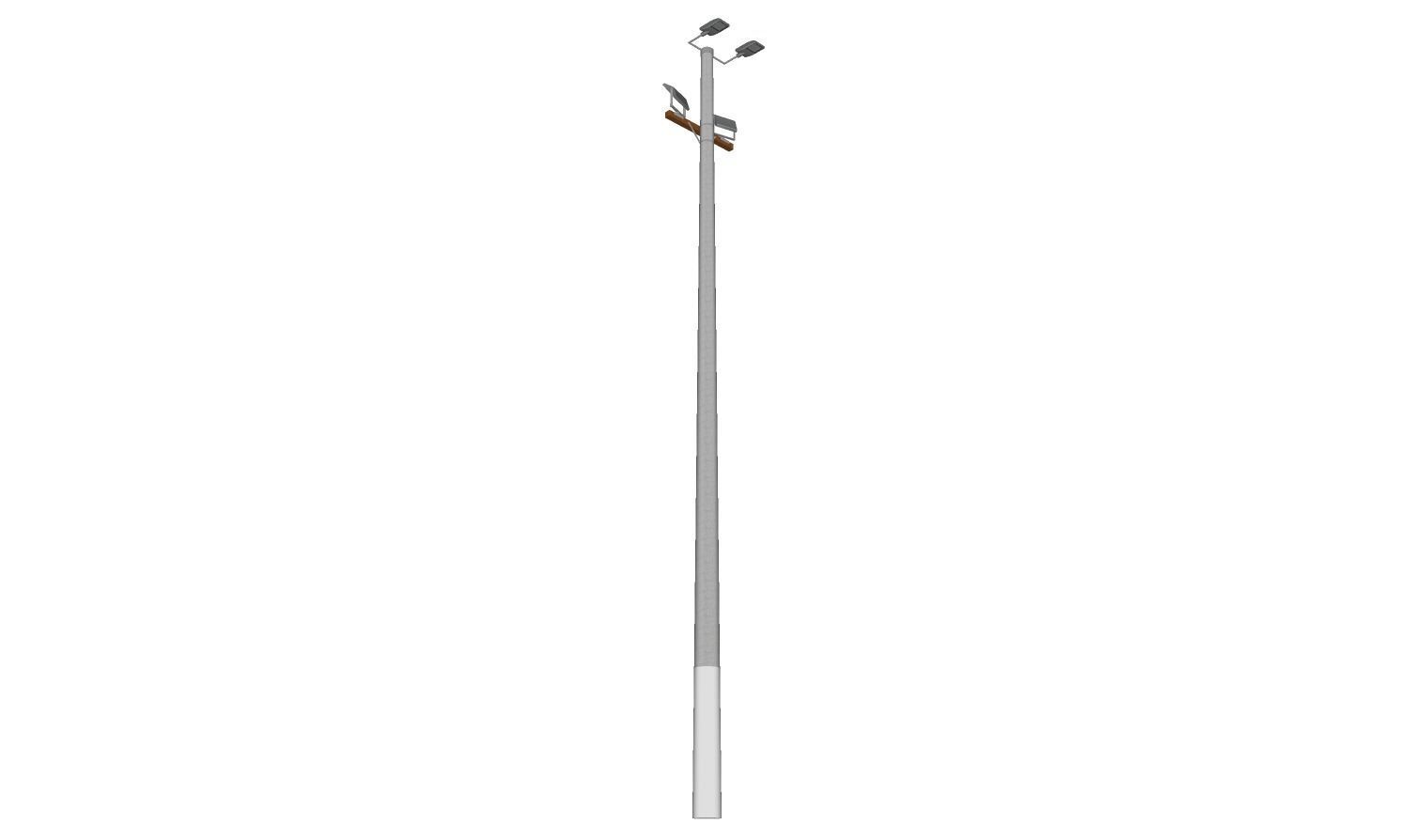 Concrete Lamp Post - Light Pole - Light Post - Street Light 20 3D model_2