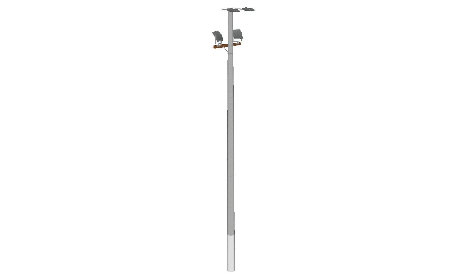 Concrete Lamp Post - Light Pole - Light Post - Street Light 20 3D model_4
