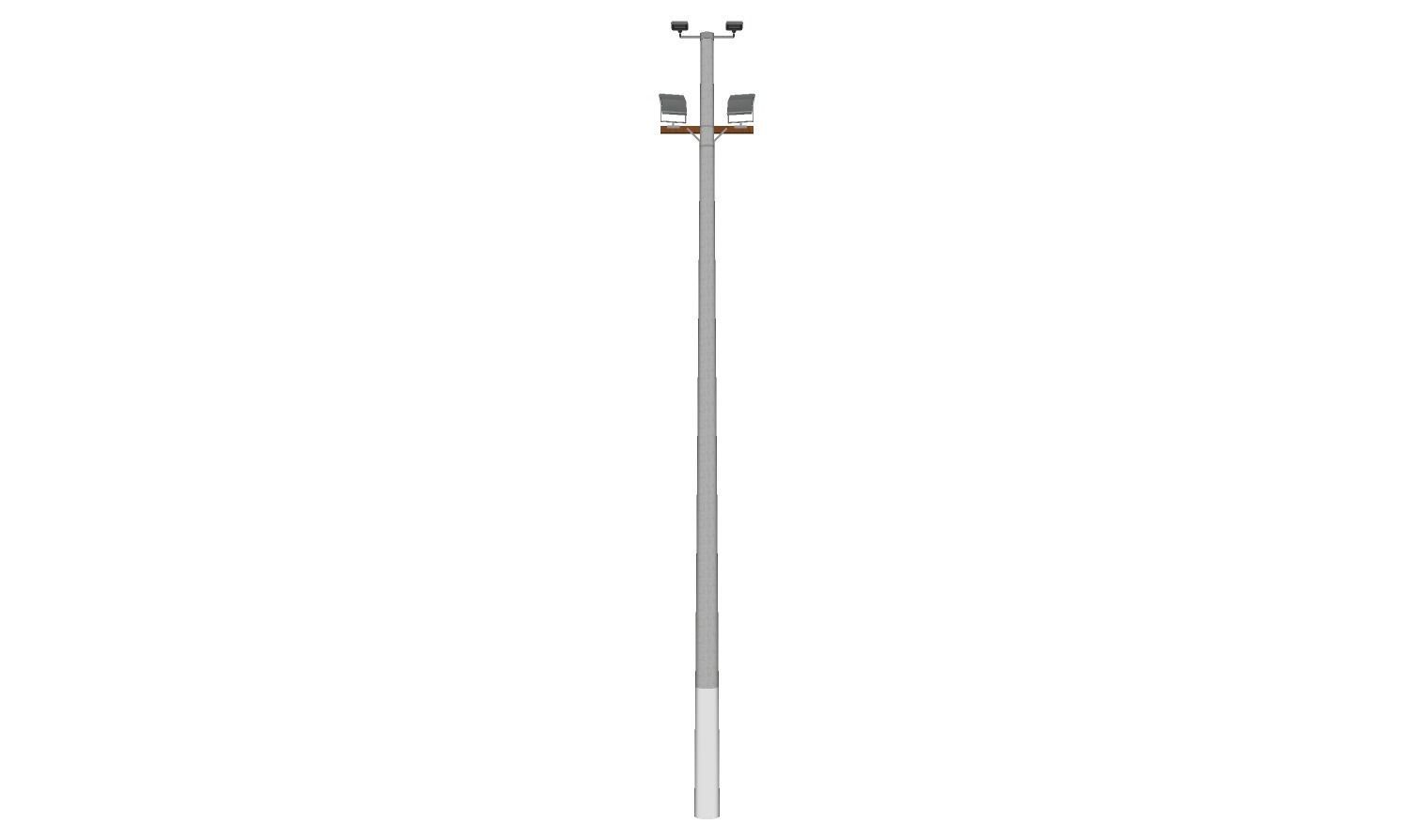Concrete Lamp Post - Light Pole - Light Post - Street Light 20 3D model_3