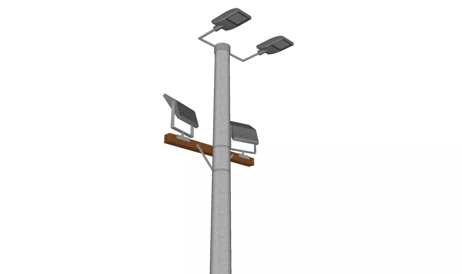 Concrete Lamp Post - Light Pole - Light Post - Street Light 20 3D model_0