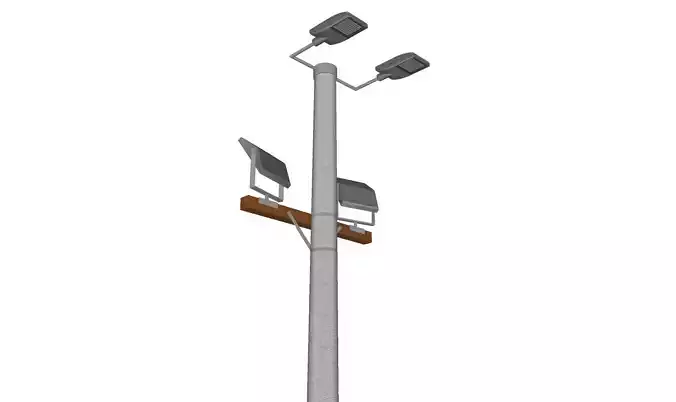 Concrete Lamp Post - Light Pole - Light Post - Street Light 20 3D model