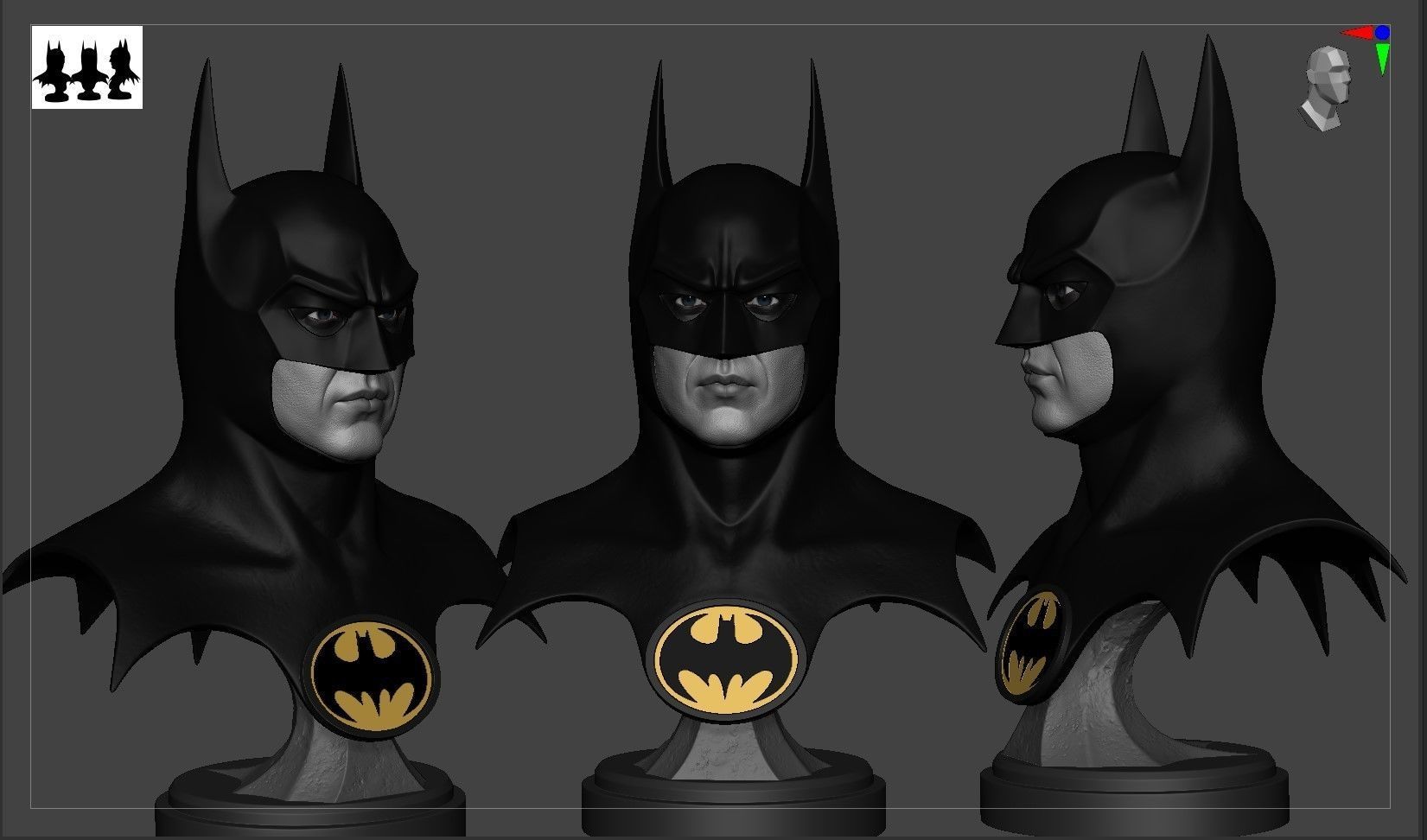 Michael Keaton - Batman Bust 3D print model_3