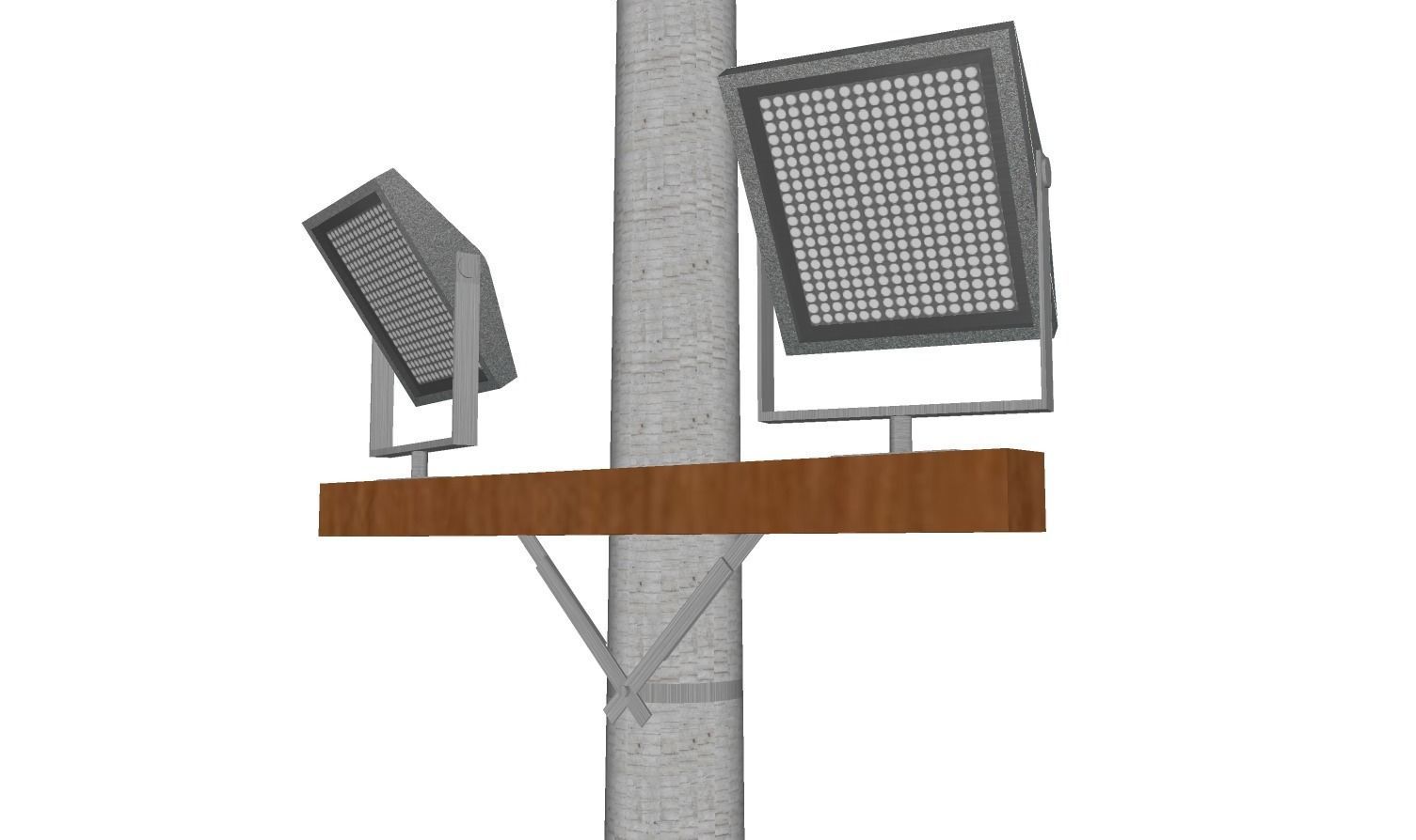 Concrete Lamp Post - Light Pole - Light Post - Street Light 21 3D model_7