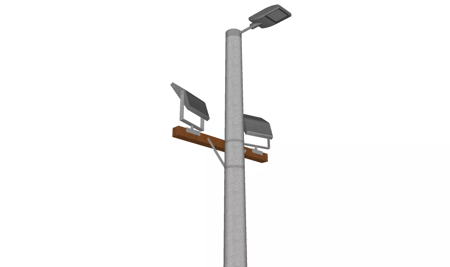 Concrete Lamp Post - Light Pole - Light Post - Street Light 21 3D model_0