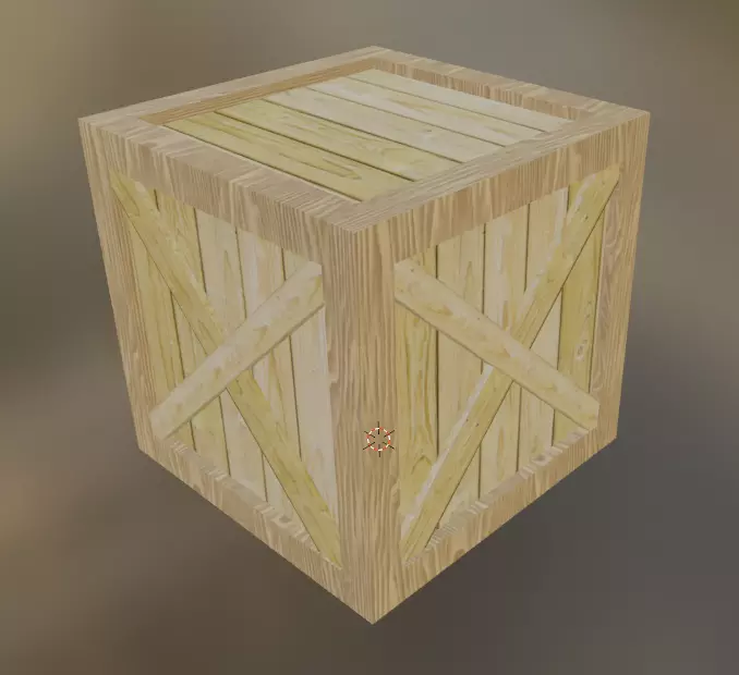Wooden crate Free low-poly 3D model_0