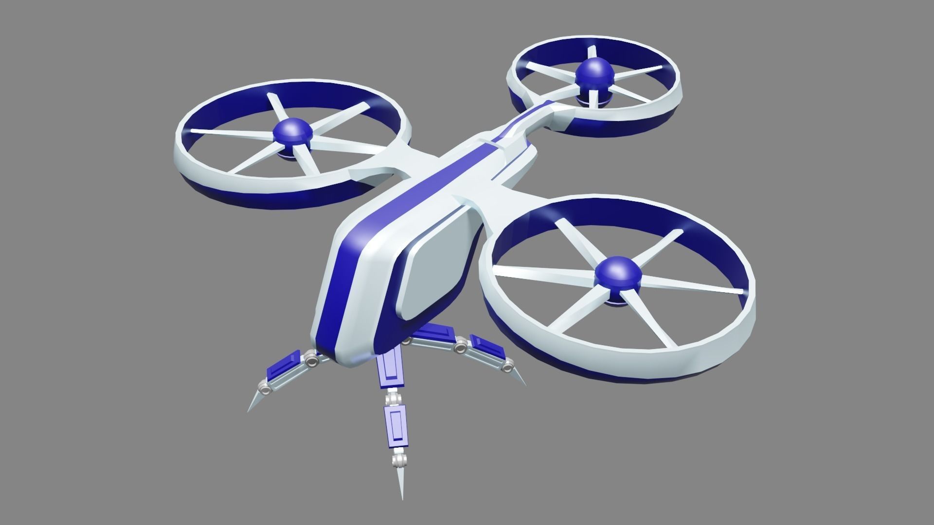 Drone Low-poly 3D model_2