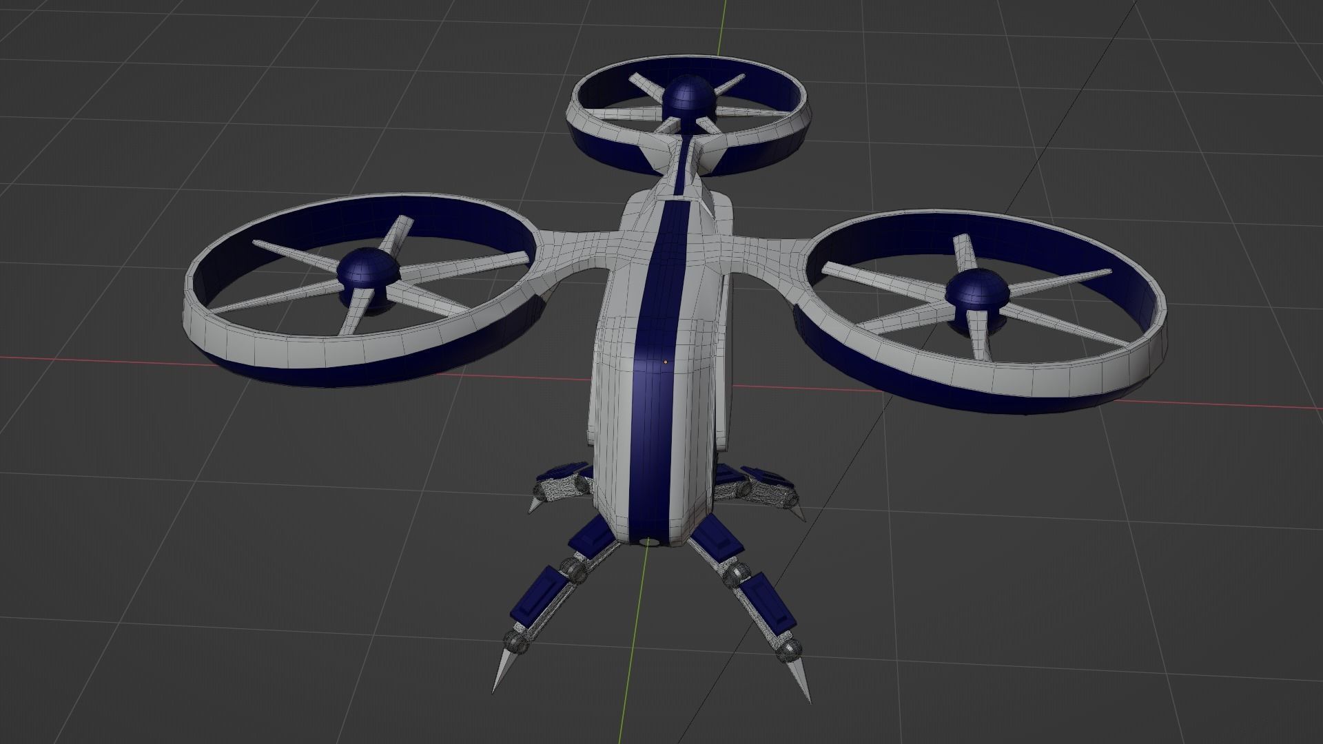 Drone Low-poly 3D model_5