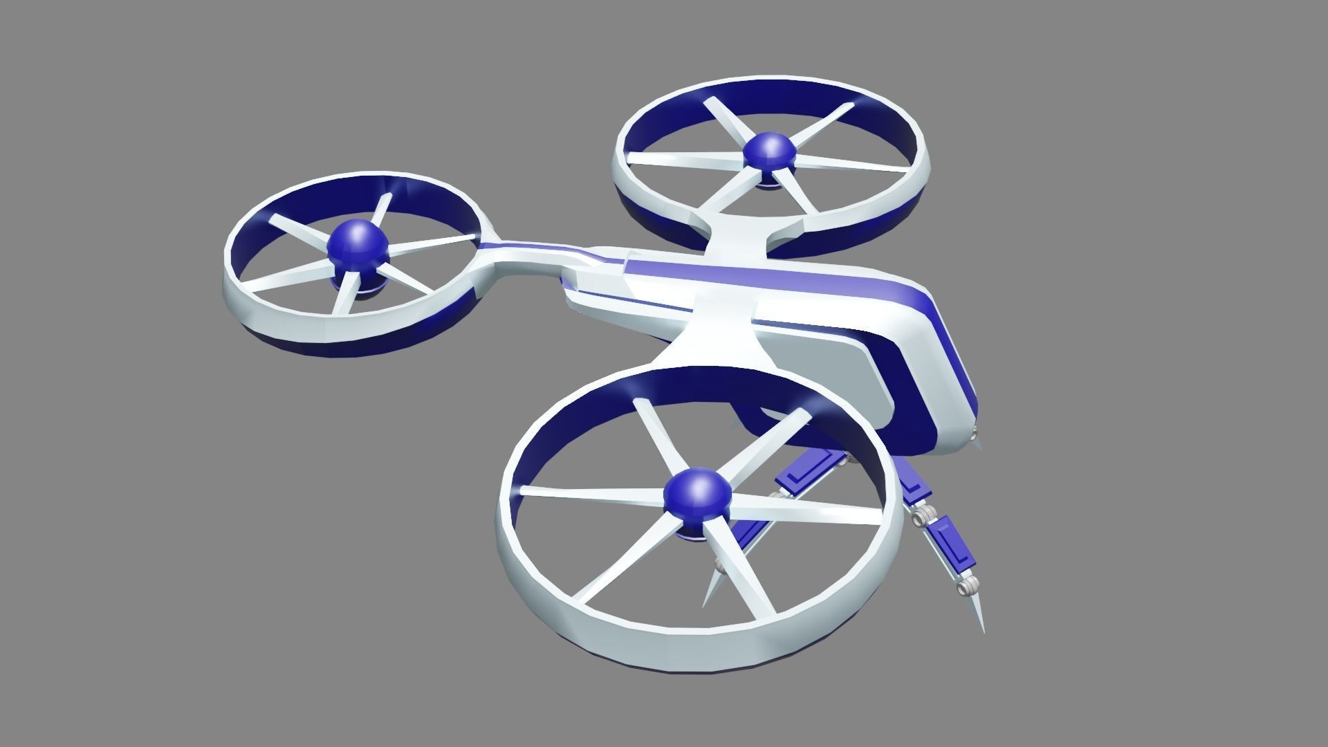 Drone Low-poly 3D model_1