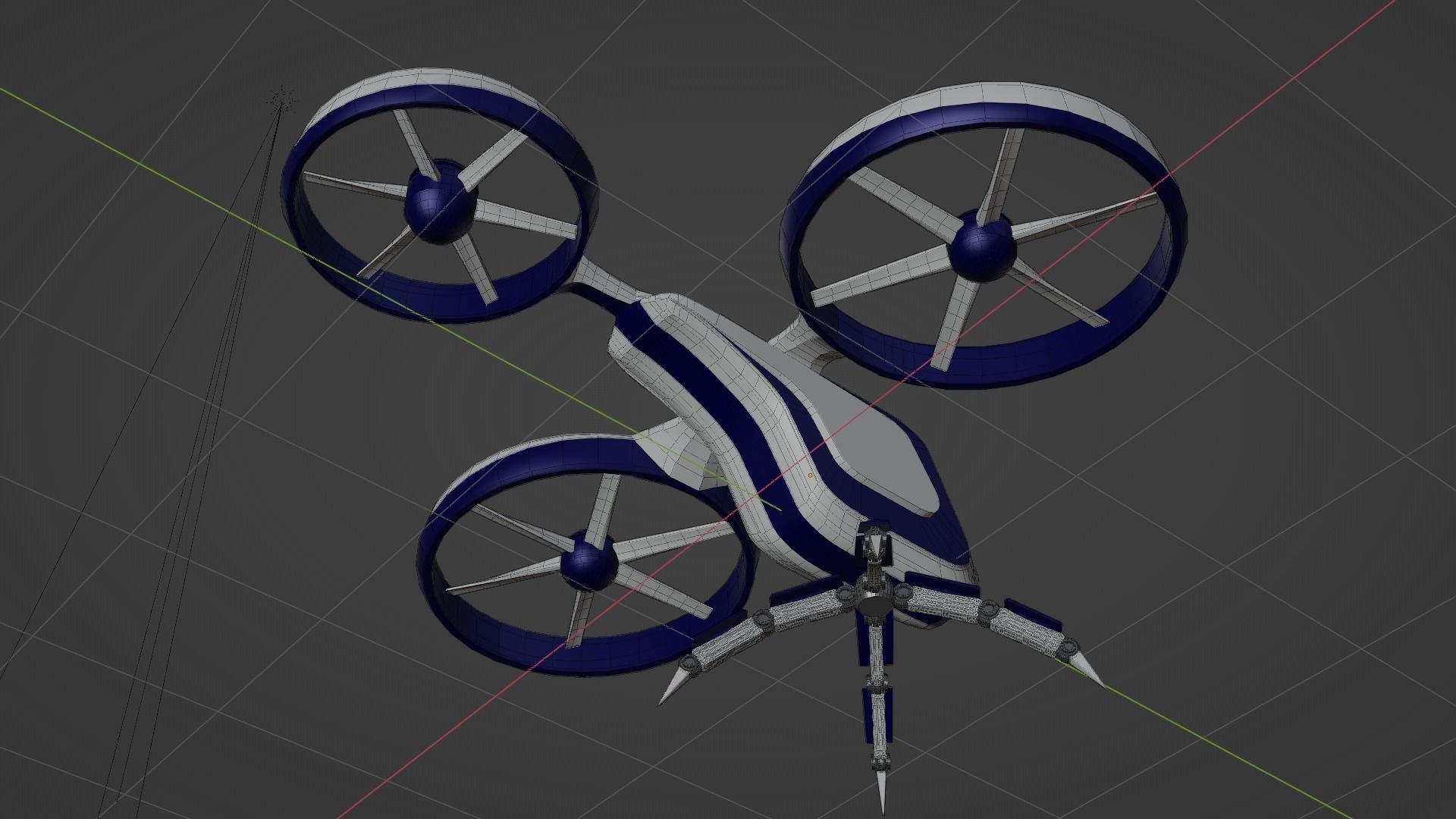 Drone Low-poly 3D model_10