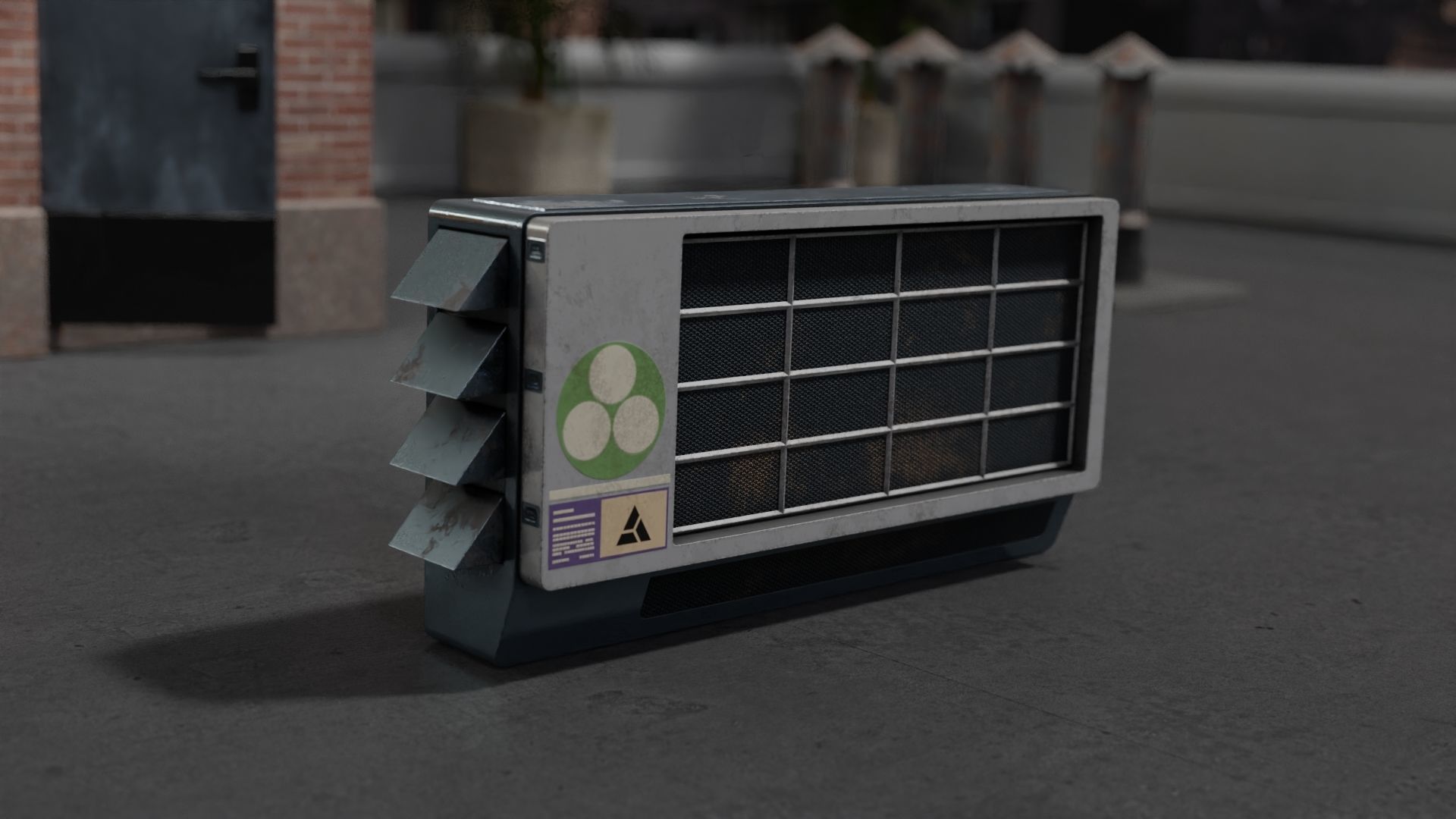 Air Conditioner Unit and Refrigeration Machine Game Ready Low-poly 3D model_2