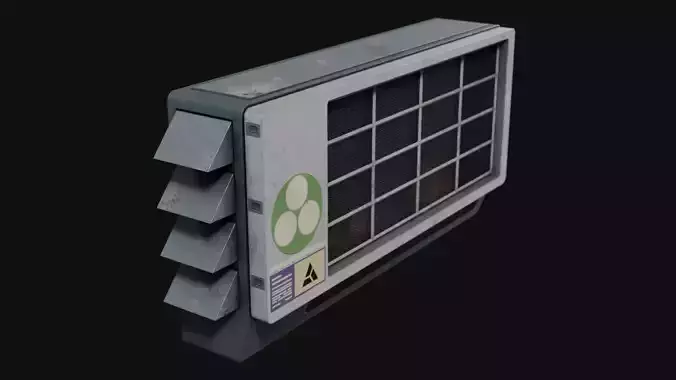 Air Conditioner Unit and Refrigeration Machine Game Ready Low-poly 3D model