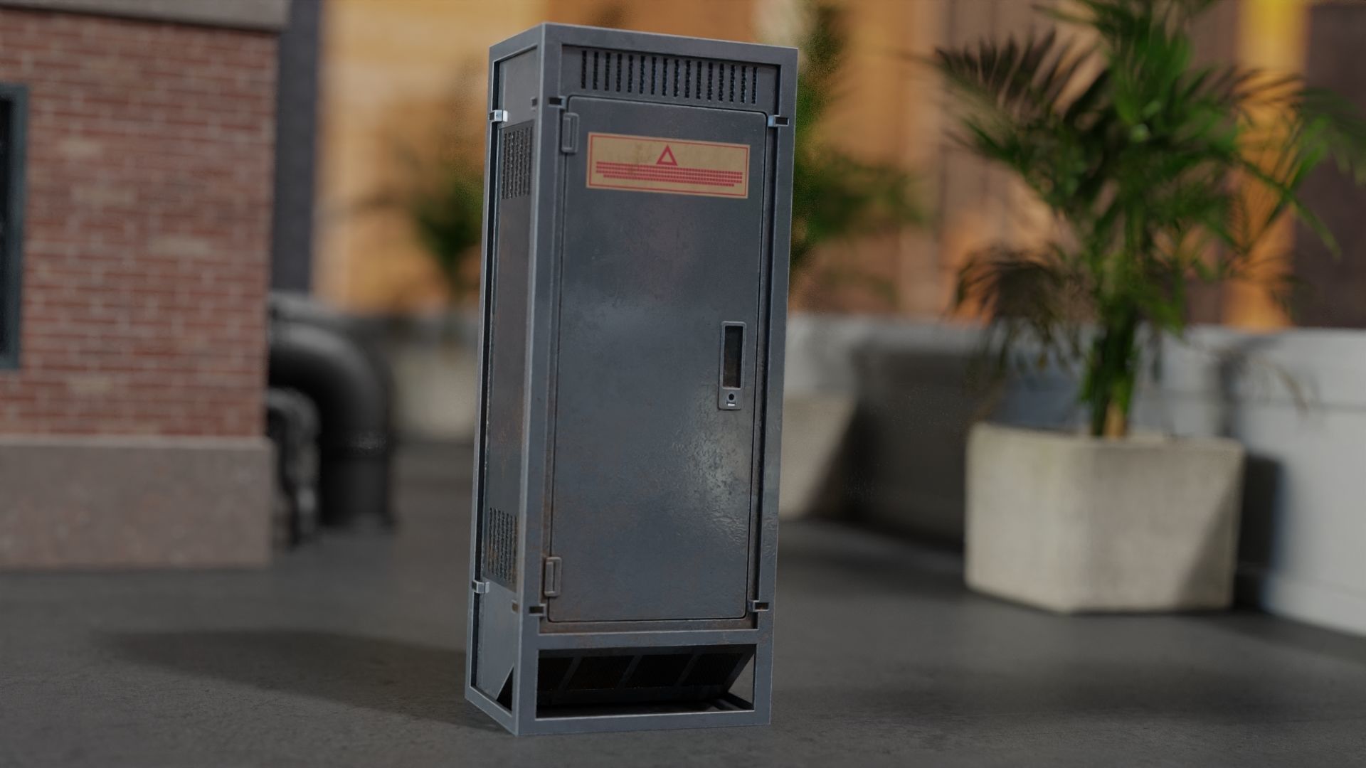 Air Conditioner Unit and Refrigeration Machine Game Ready Low-poly 3D model_2