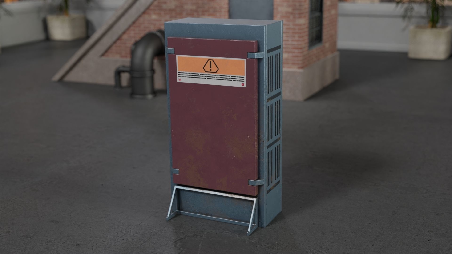 Air Conditioner Unit and Refrigeration Machine Game Ready Low-poly 3D model_2