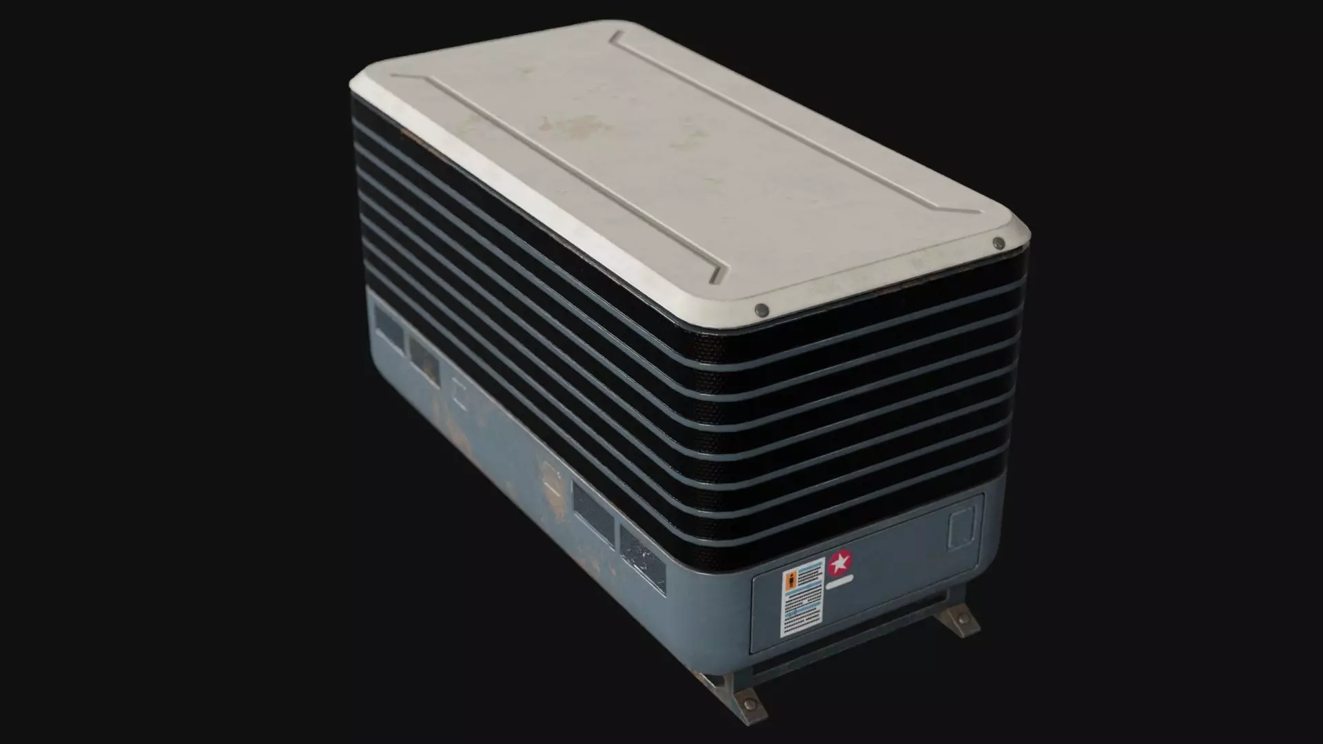 Air Conditioner Unit and Refrigeration Machine Game Ready Low-poly 3D model_0