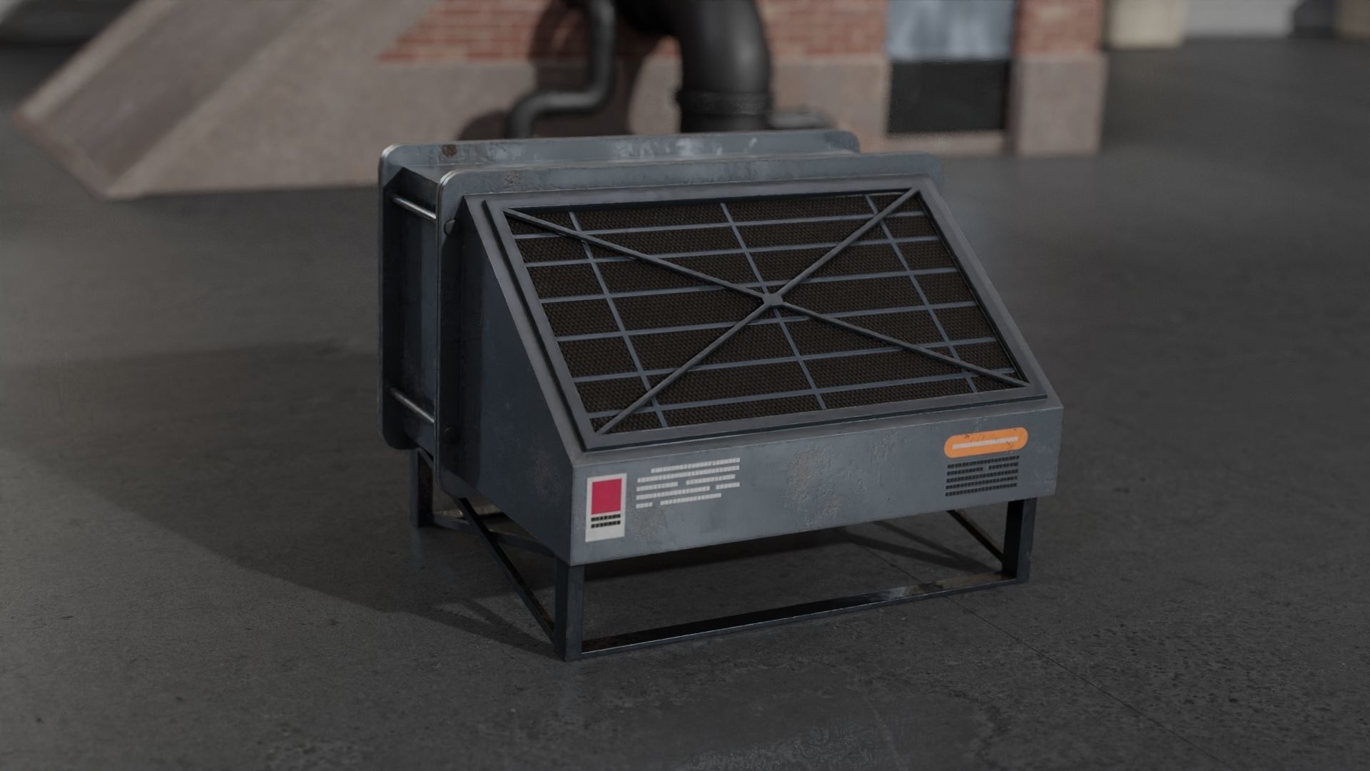 Air Conditioner Unit and Refrigeration Machine Game Ready Low-poly 3D model_2