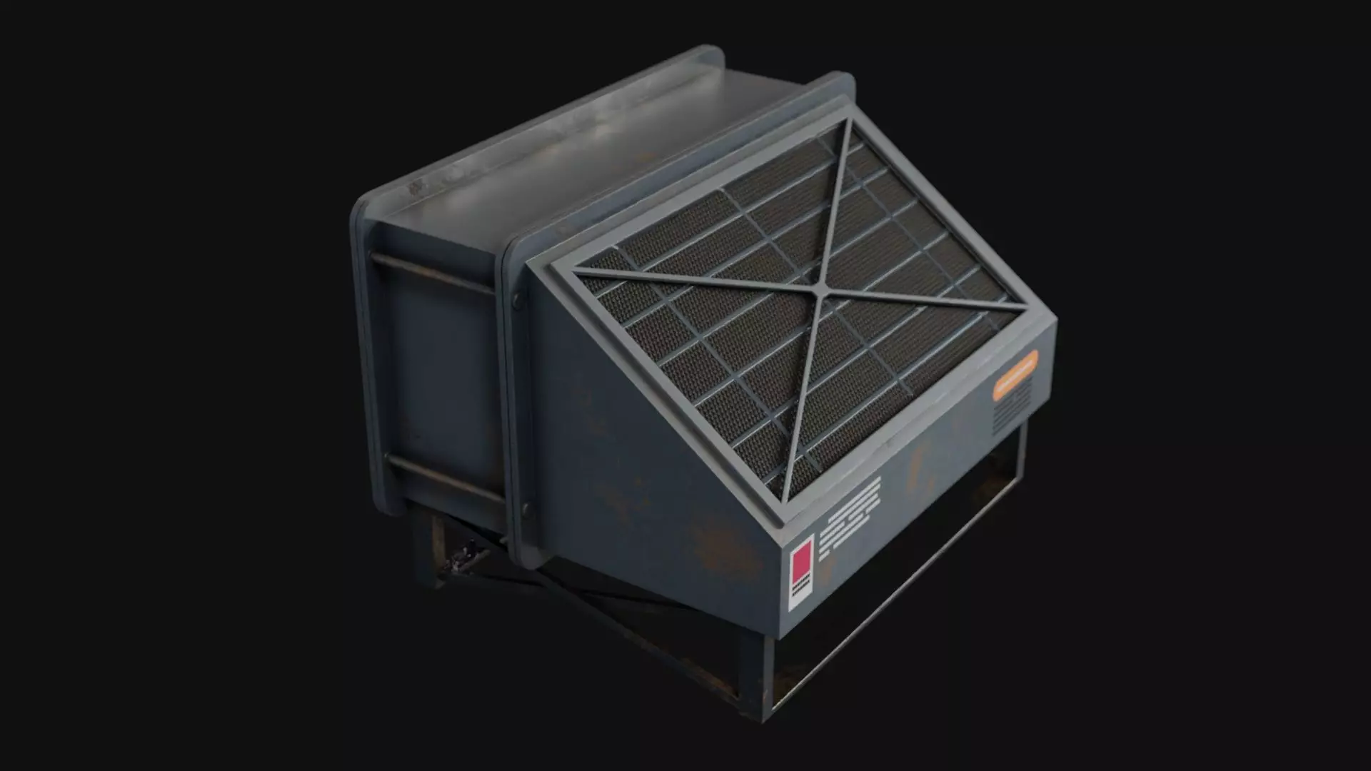 Air Conditioner Unit and Refrigeration Machine Game Ready Low-poly 3D model_0