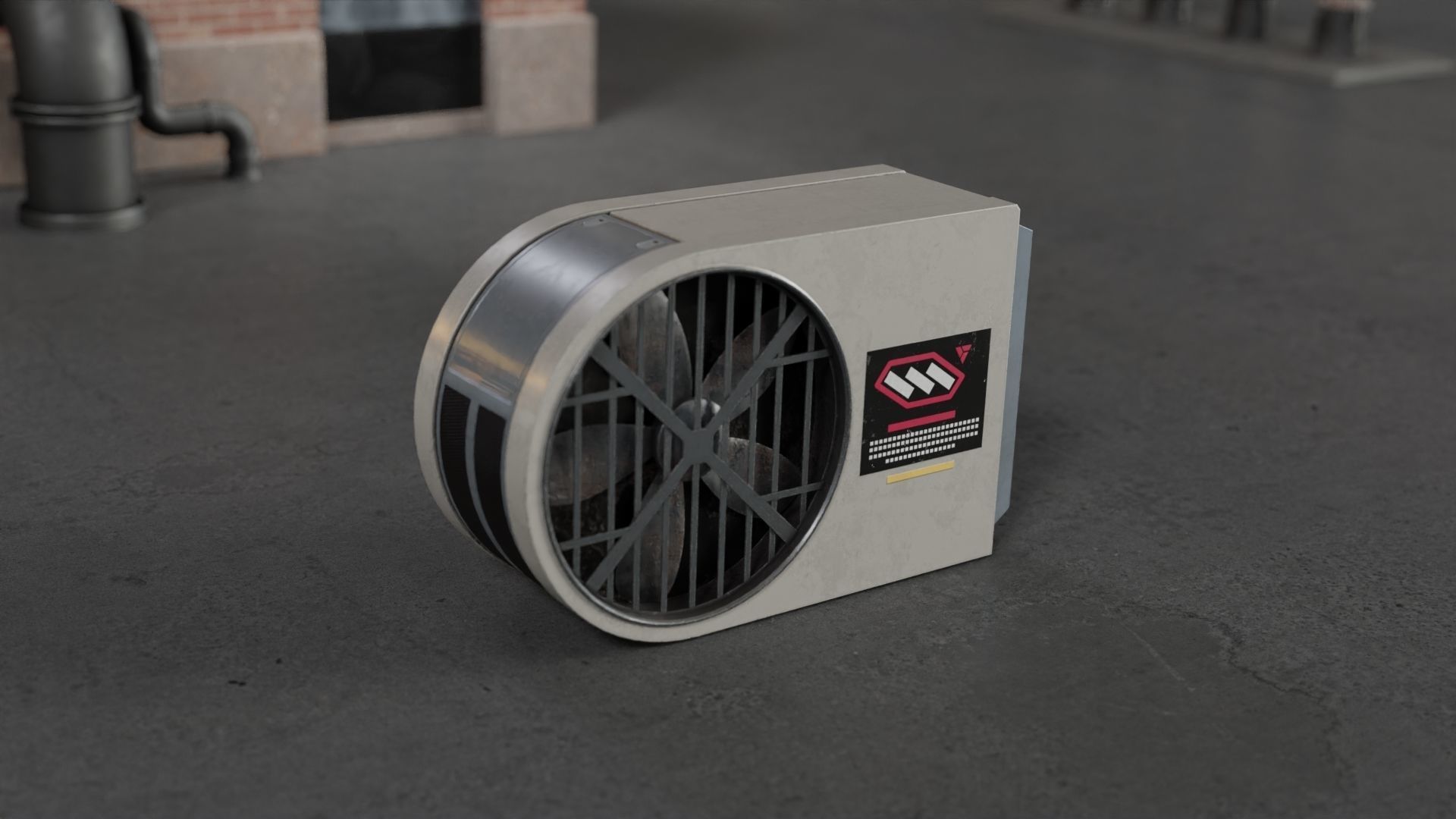 Air Conditioner Unit and Refrigeration Machine Game Ready Low-poly 3D model_2