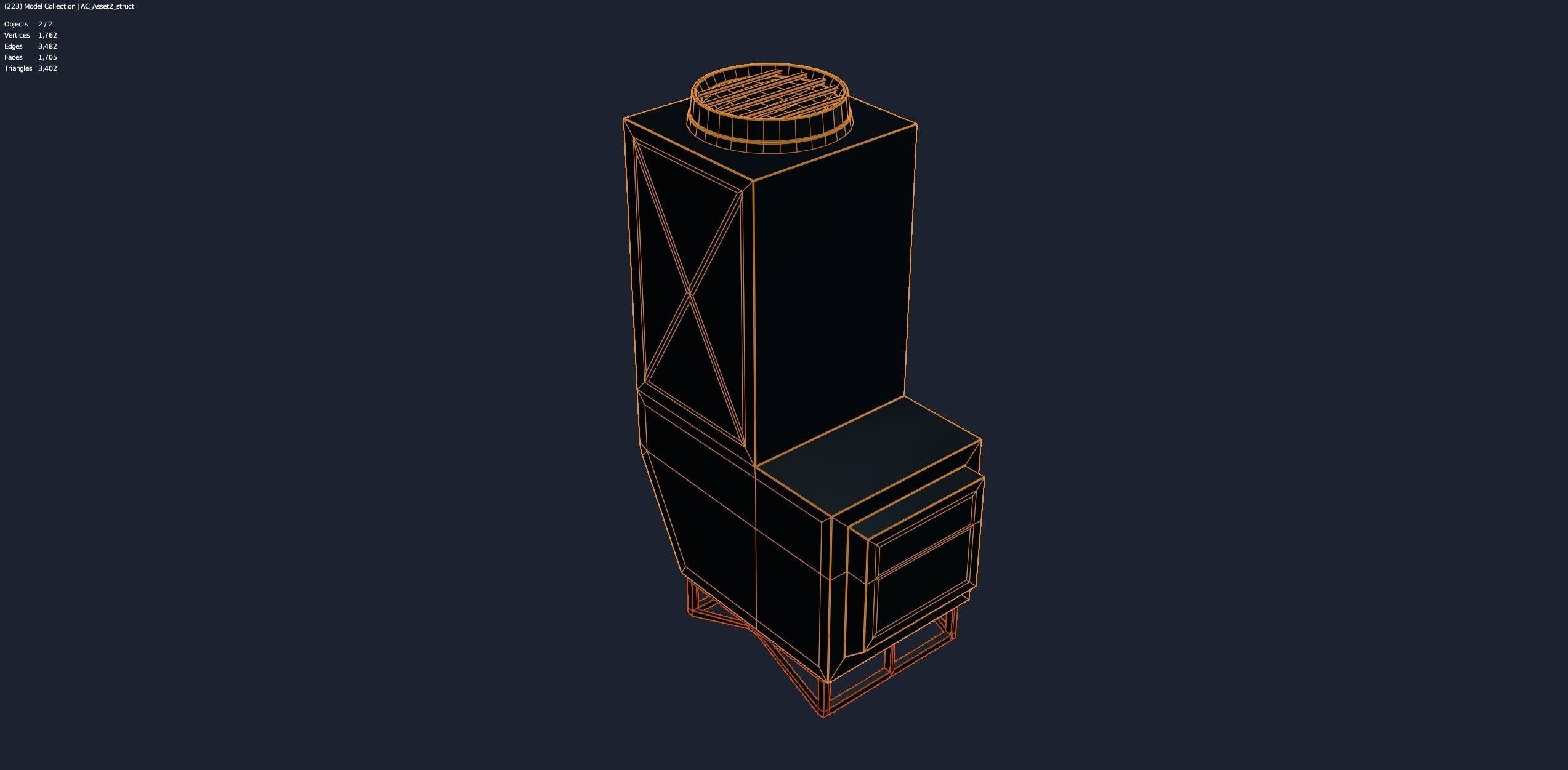 Air Conditioner Unit and Refrigeration Machine Game Ready Low-poly 3D model_3
