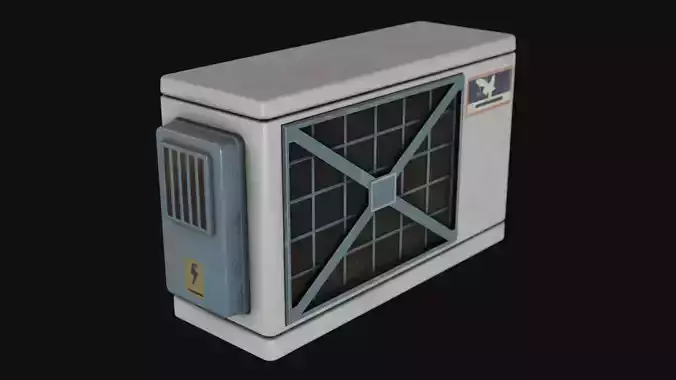 Air Conditioner Unit and Refrigeration Machine Game Ready Low-poly 3D model