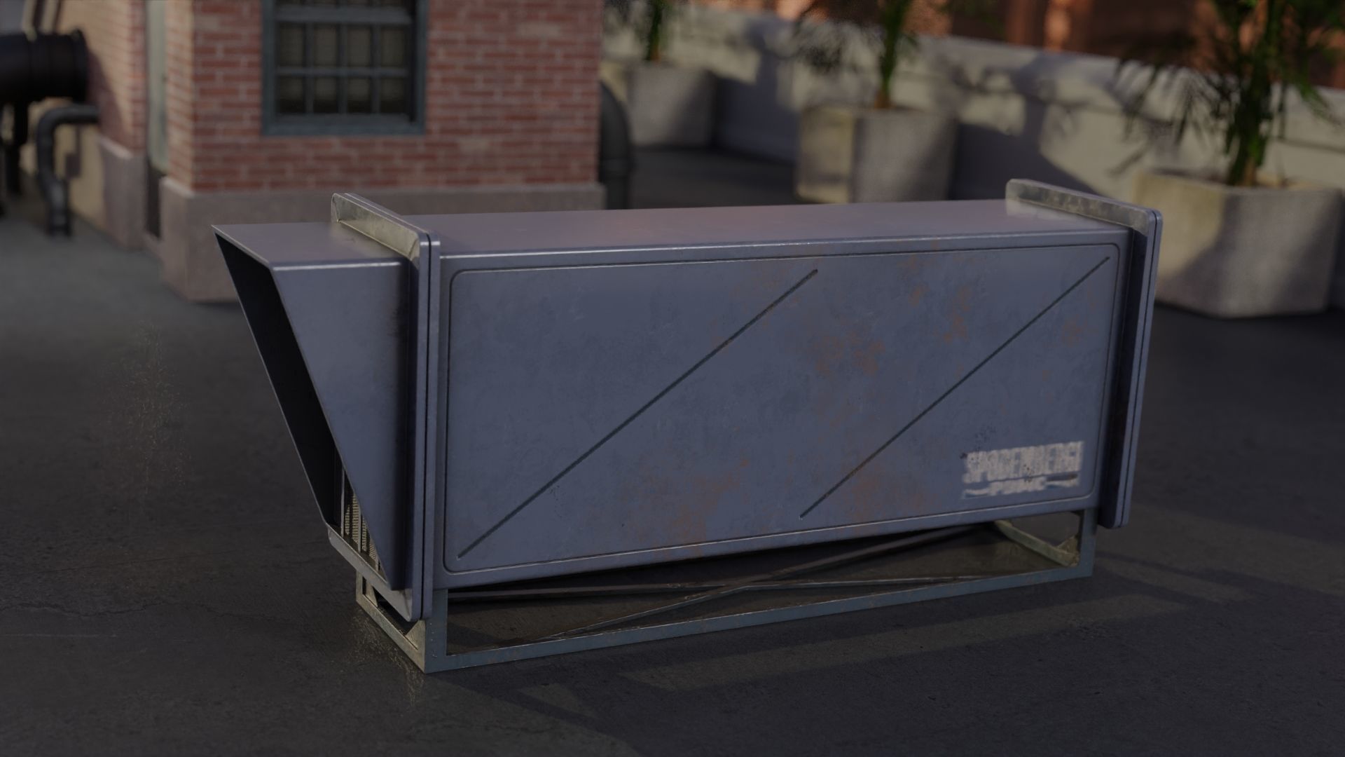 Air Conditioner Unit and Refrigeration Machine Game Ready Low-poly 3D model_2