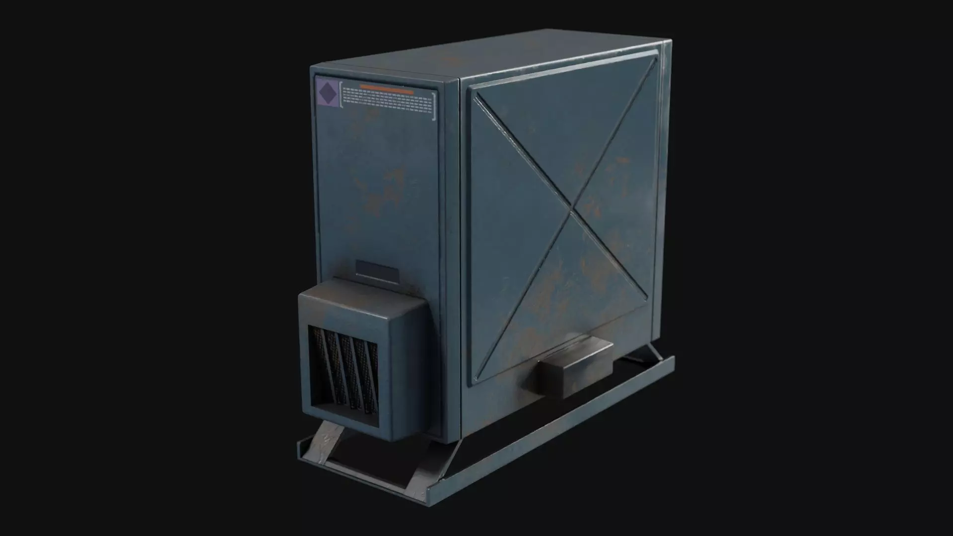 Air Conditioner Unit and Refrigeration Machine Game Ready Low-poly 3D model_0