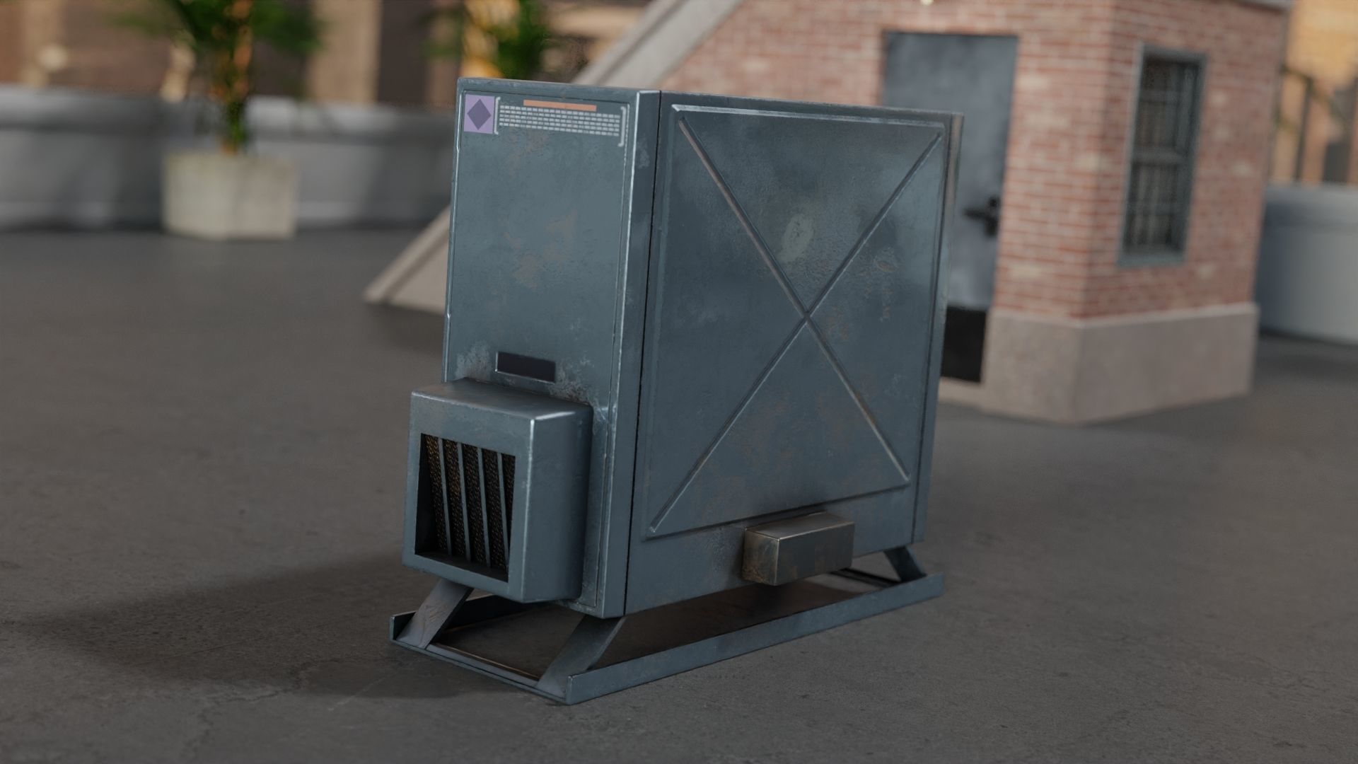 Air Conditioner Unit and Refrigeration Machine Game Ready Low-poly 3D model_2