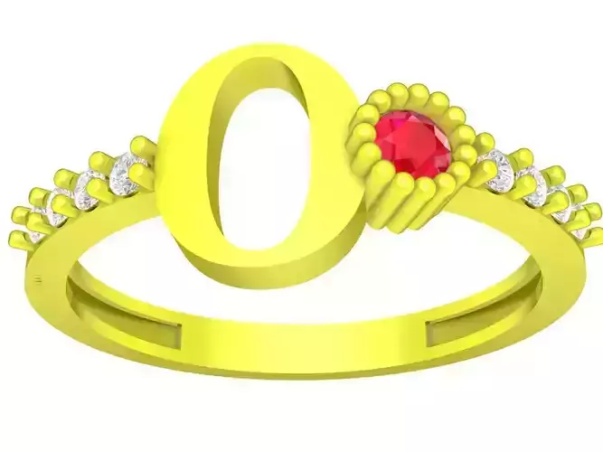 O letter diamond women ring 4375