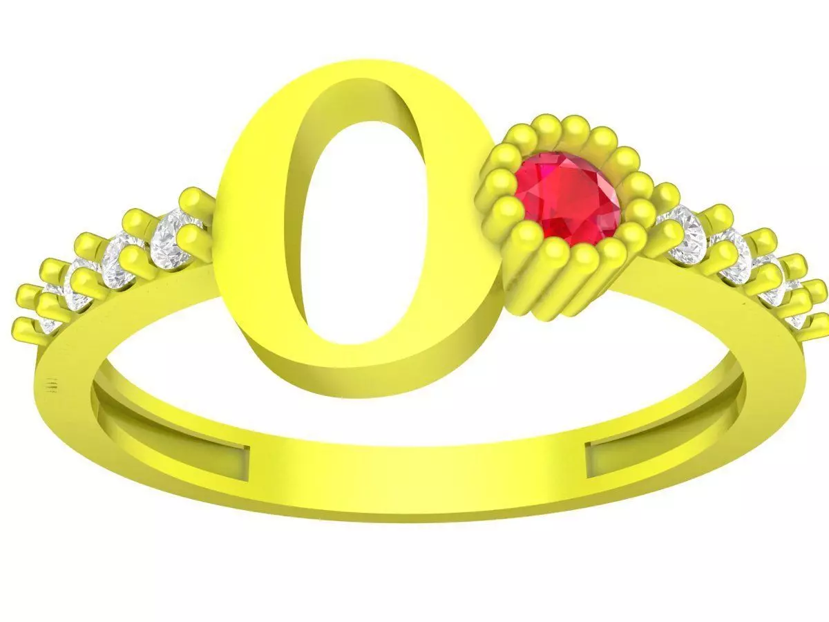 Letter O Initial Jewelry Ring Model 4375 3D print model