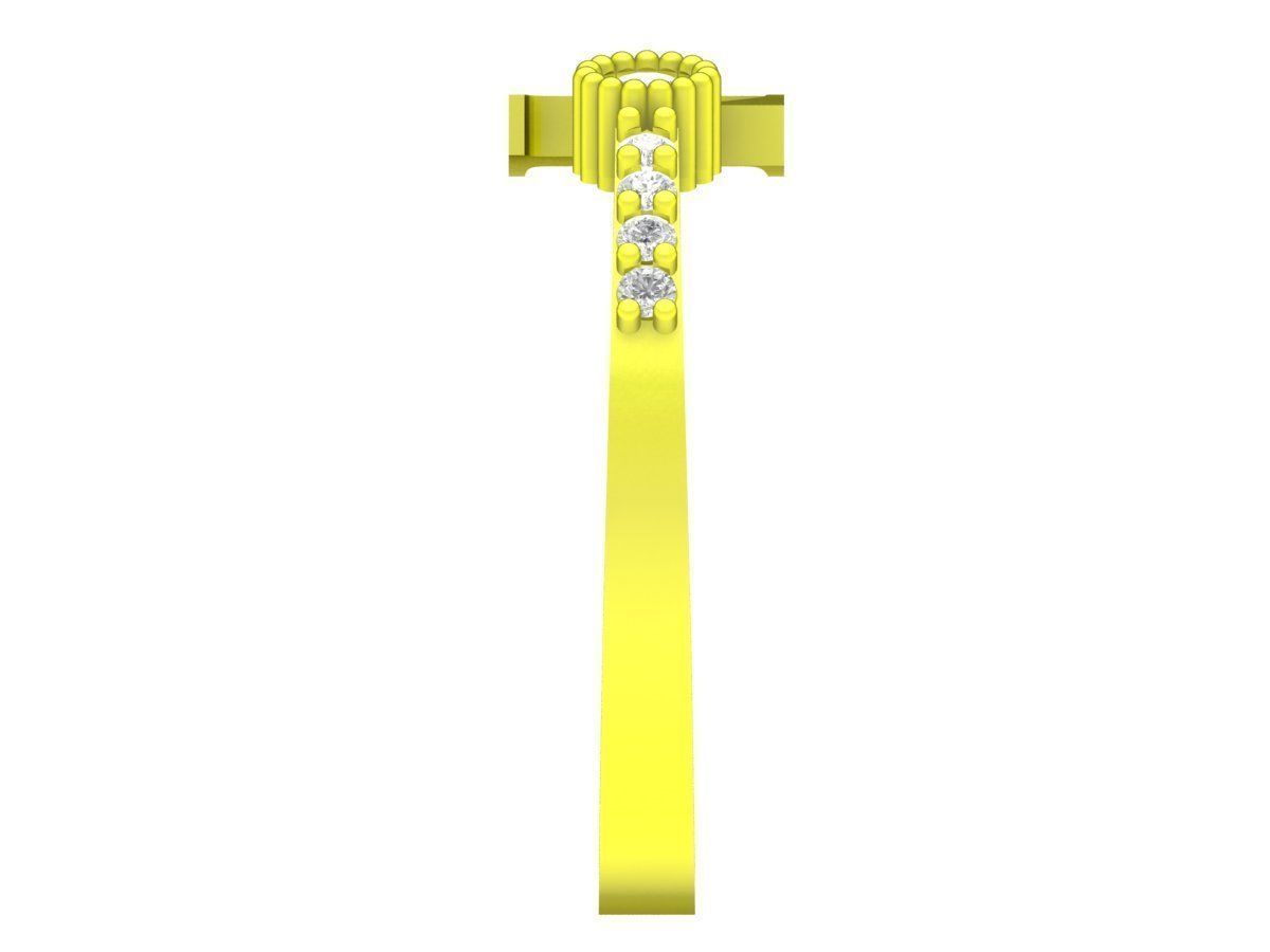 Q letter diamond women ring 4377 3D print model_9
