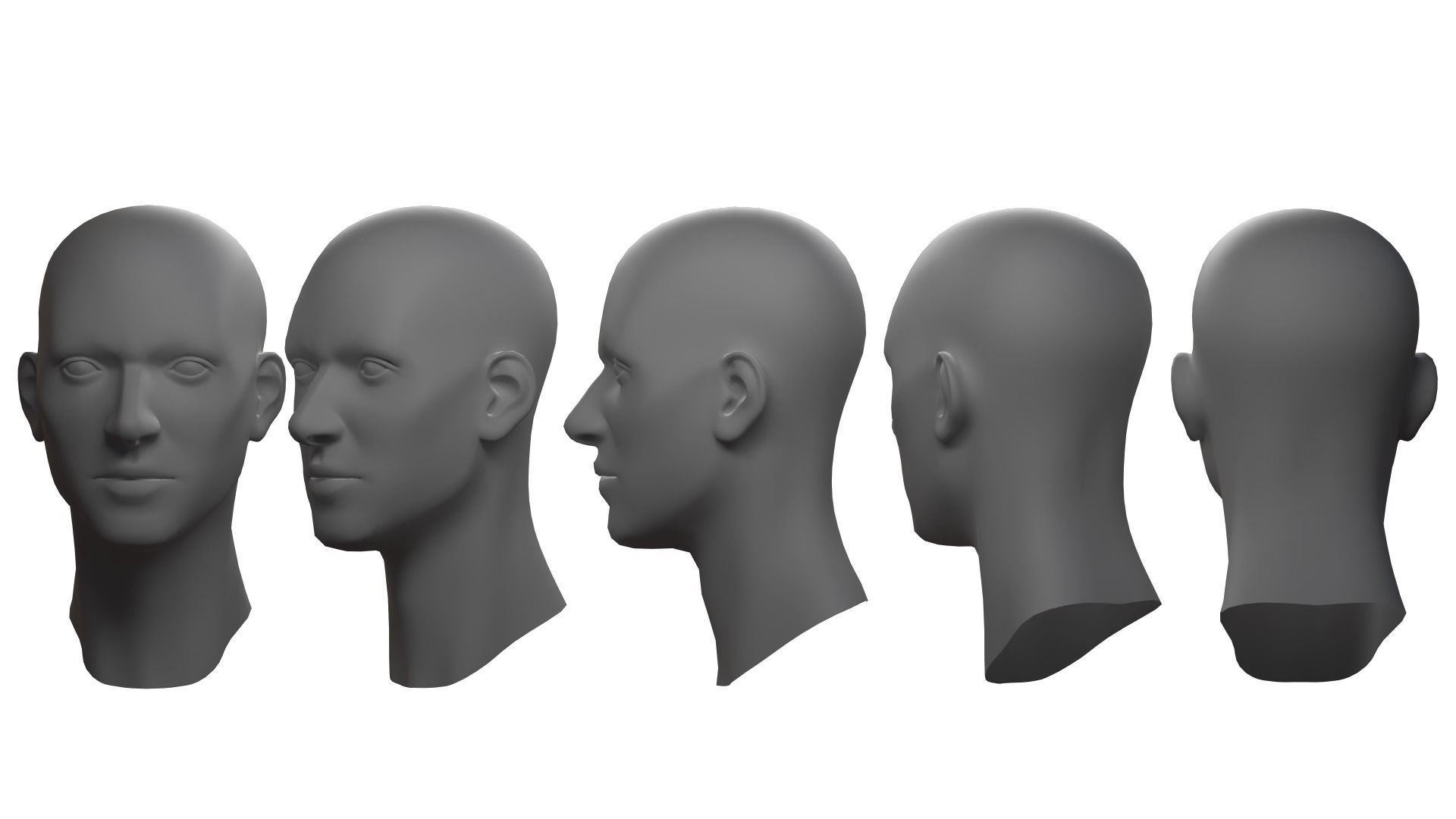 Stylized Man Head Free 3D model_2