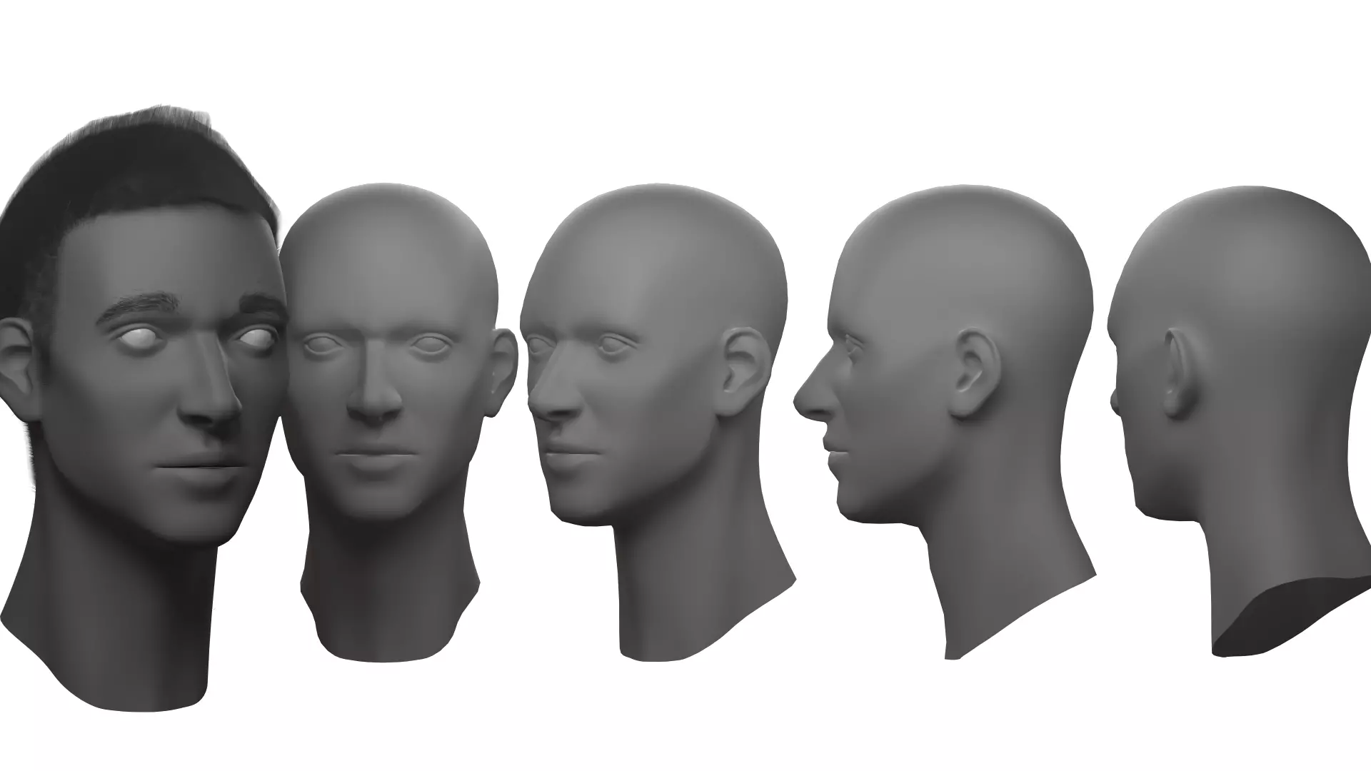 Stylized Man Head Free 3D model_0