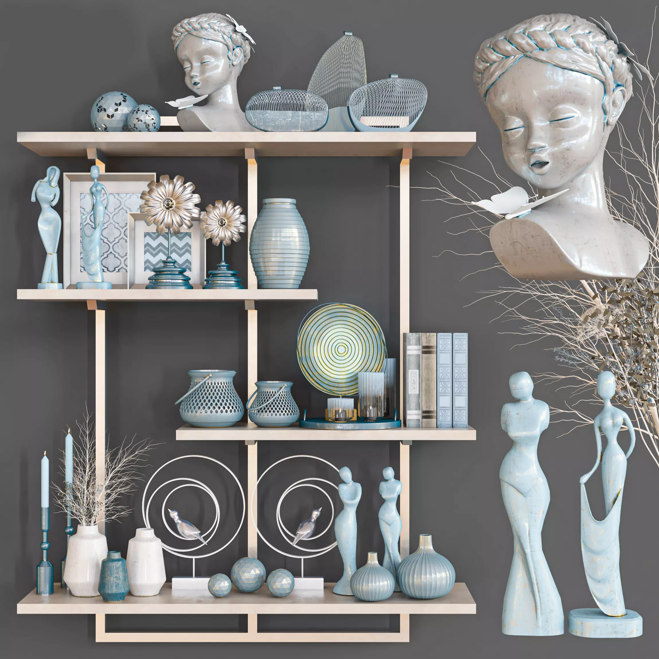 decorative set shelf 3D model_0