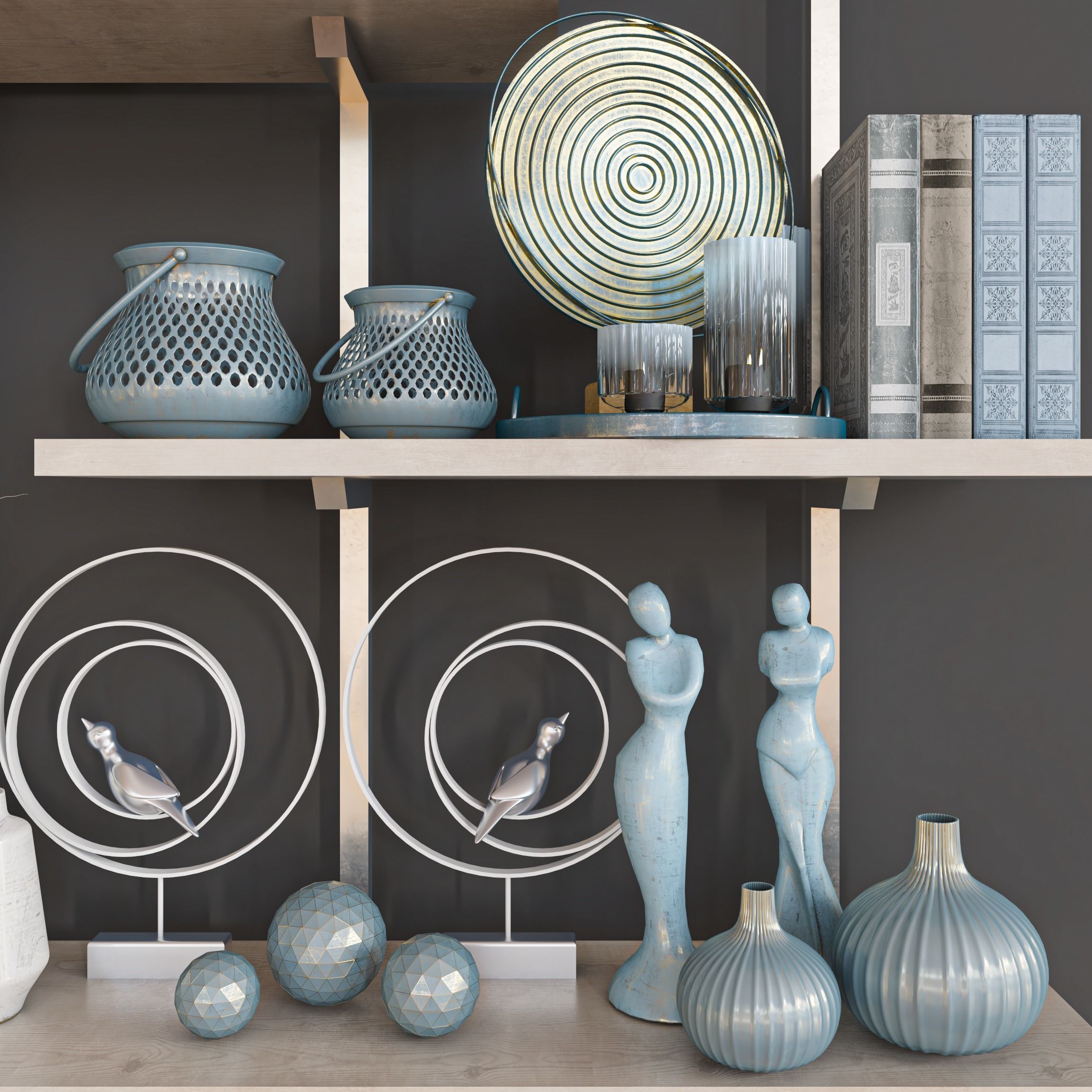 decorative set shelf 3D model_3