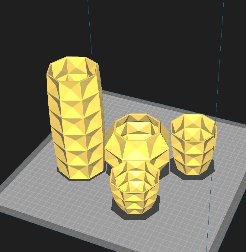 Abstract Planters Rectangles Flowerpot Pot 3D print model_2