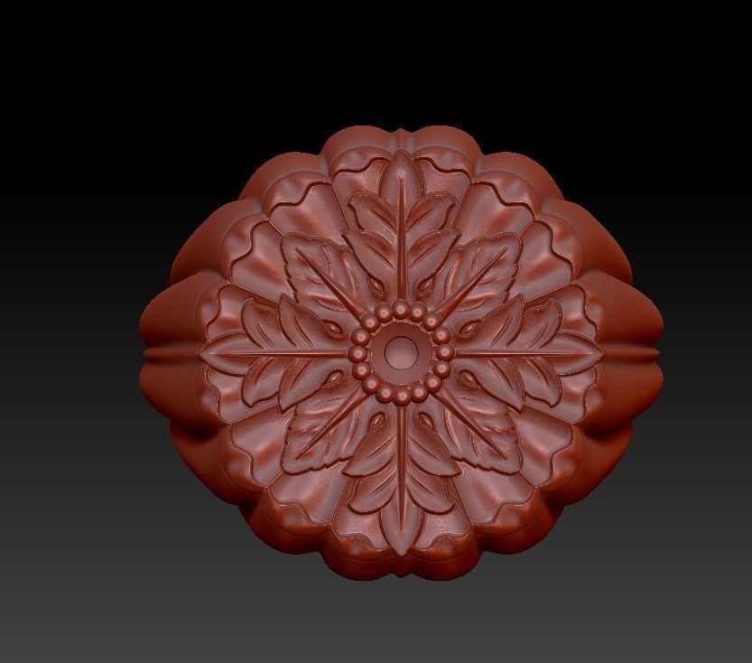 Ring for him for her leaves round gem size range 3D print model_11