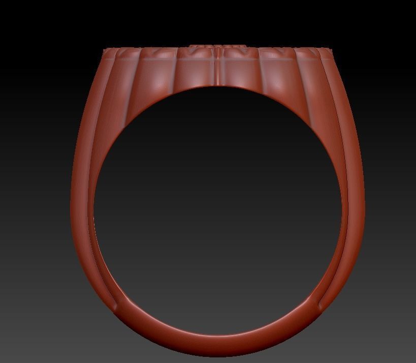 Ring for him for her leaves round gem size range 3D print model_12