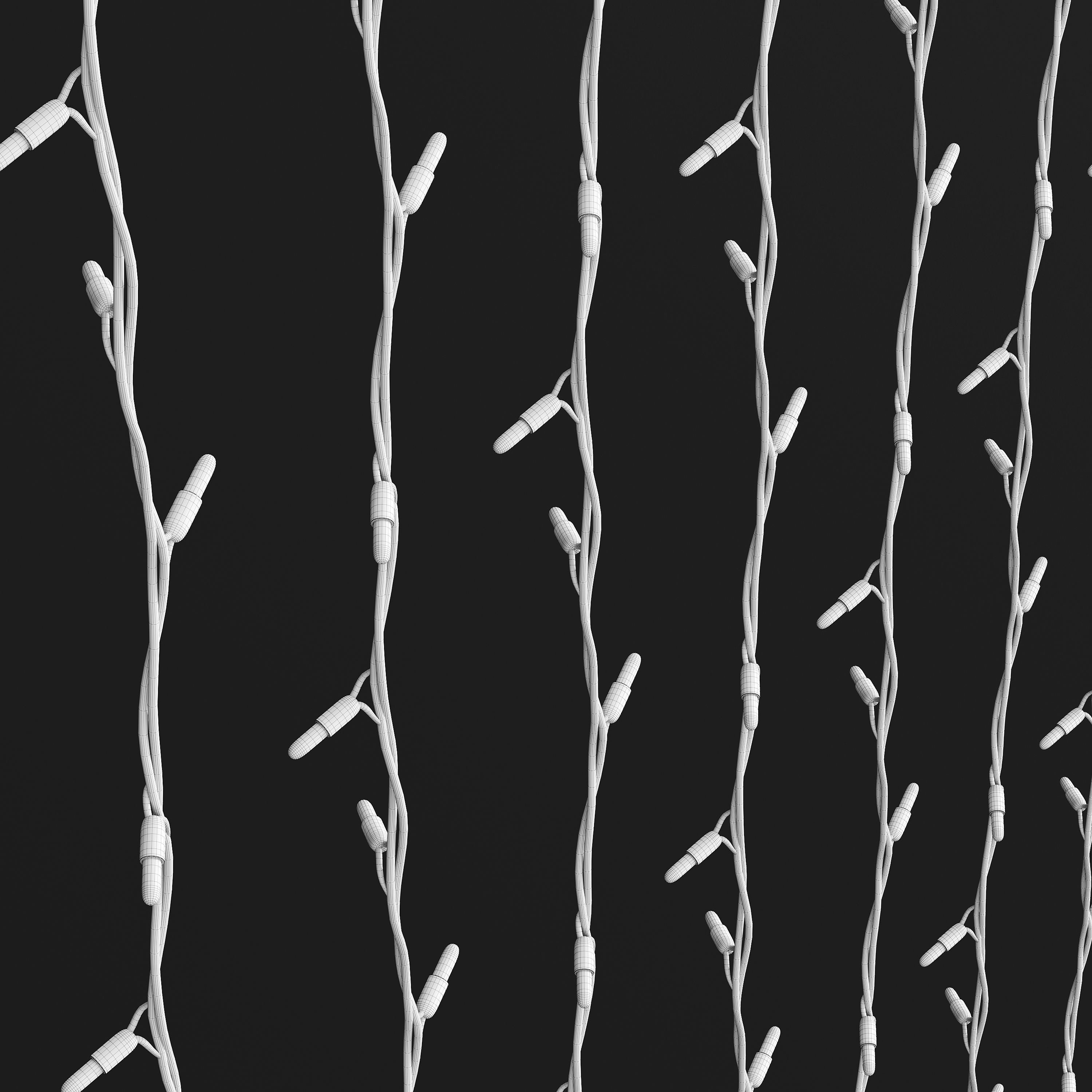 Garland of light bulbs Low-poly 3D model_2