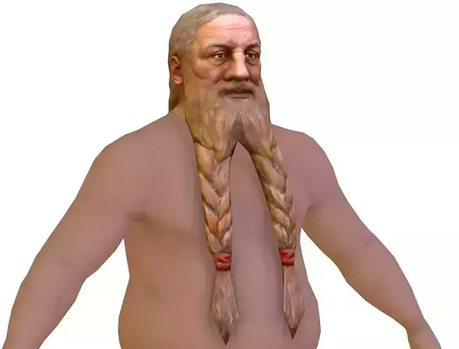 Low Poly model Base OldMan Head Low-poly 3D model