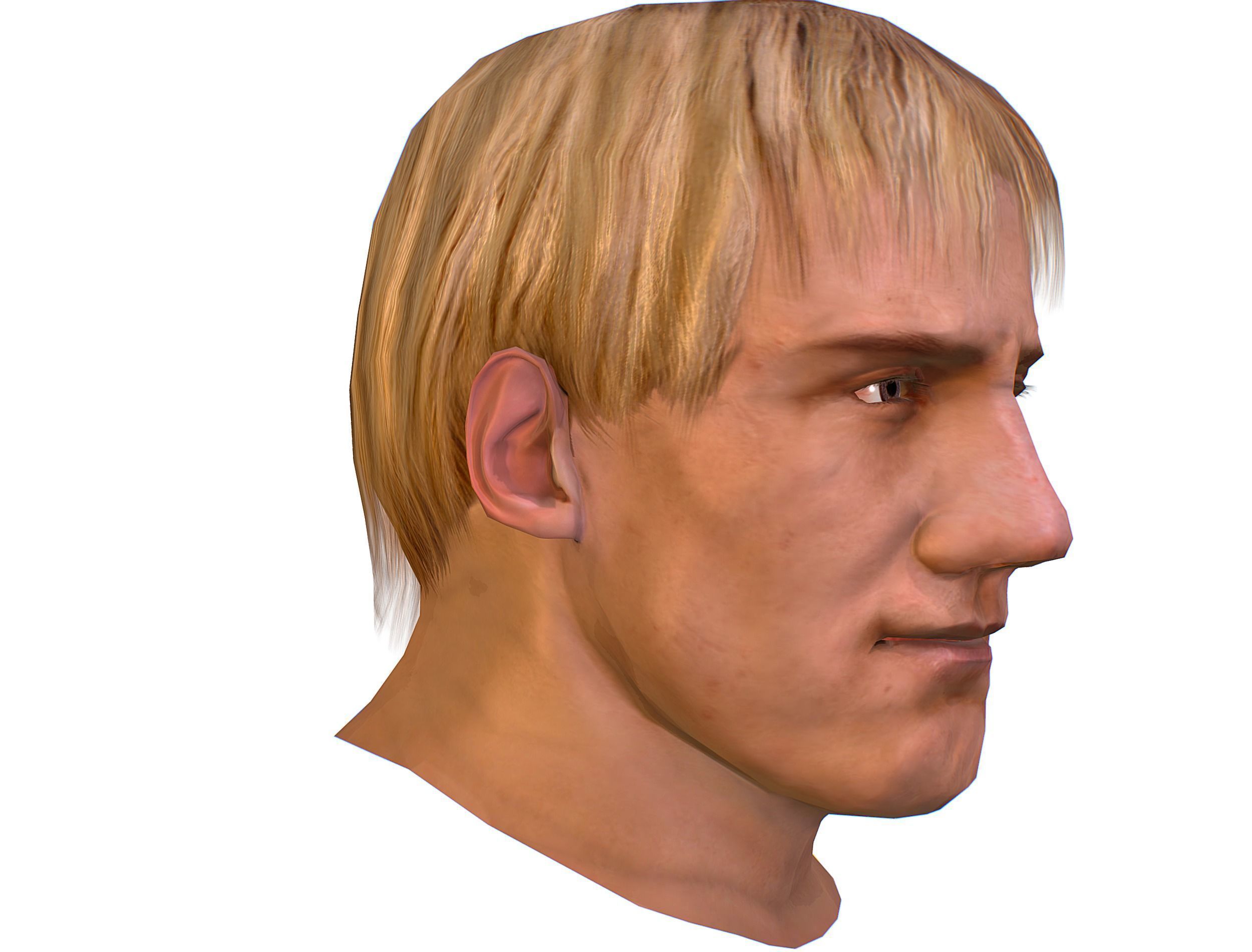 Low Poly model Base OldMan Head Low-poly 3D model_9