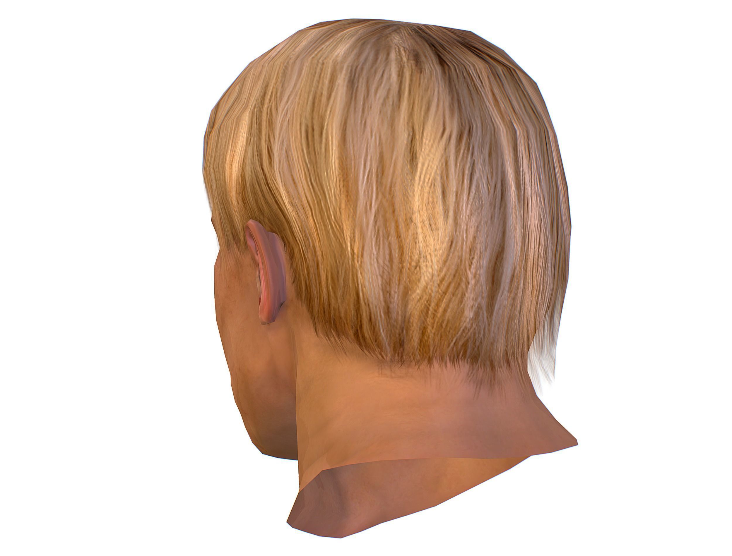 Low Poly model Base OldMan Head Low-poly 3D model_5