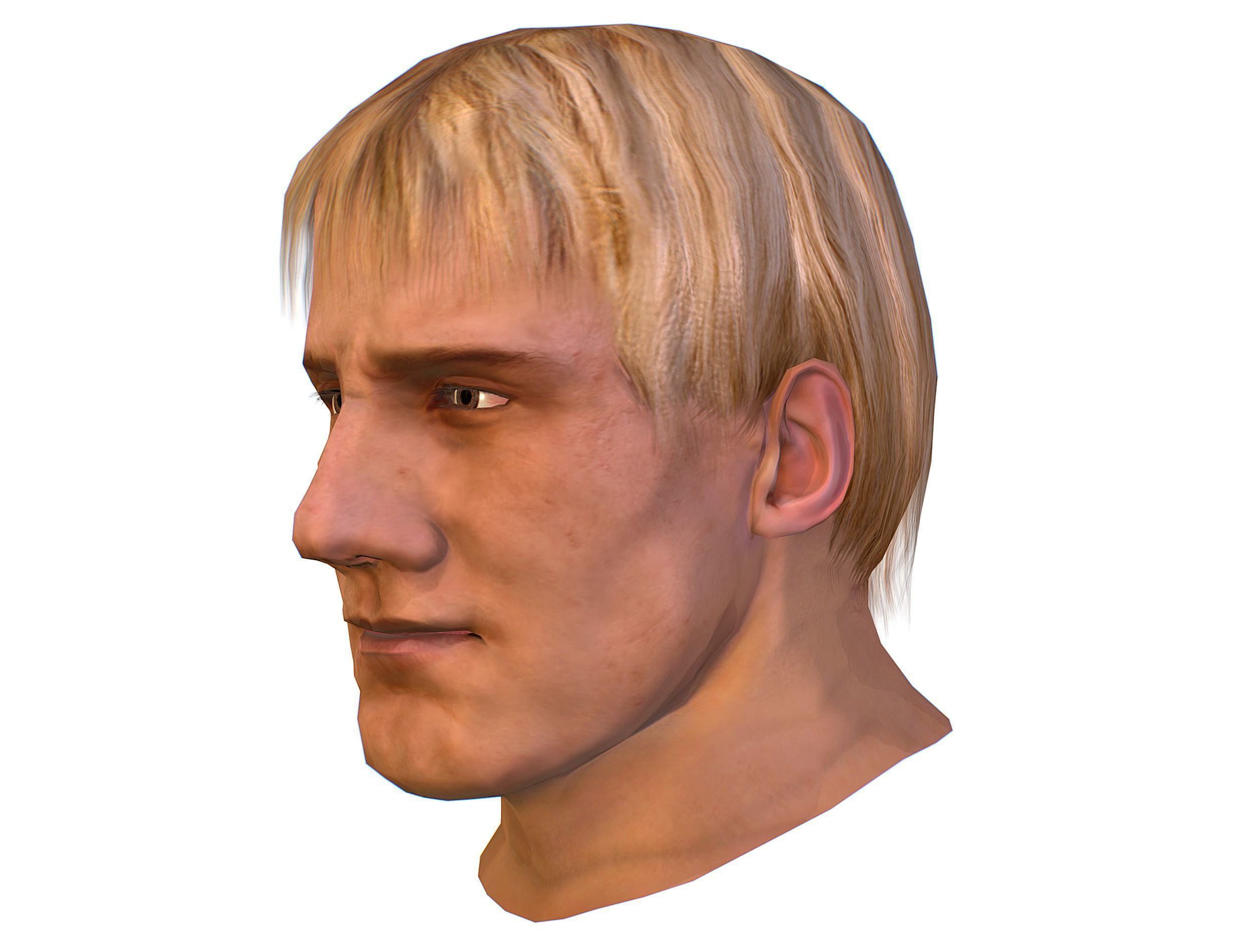 Low Poly model Base OldMan Head Low-poly 3D model_2