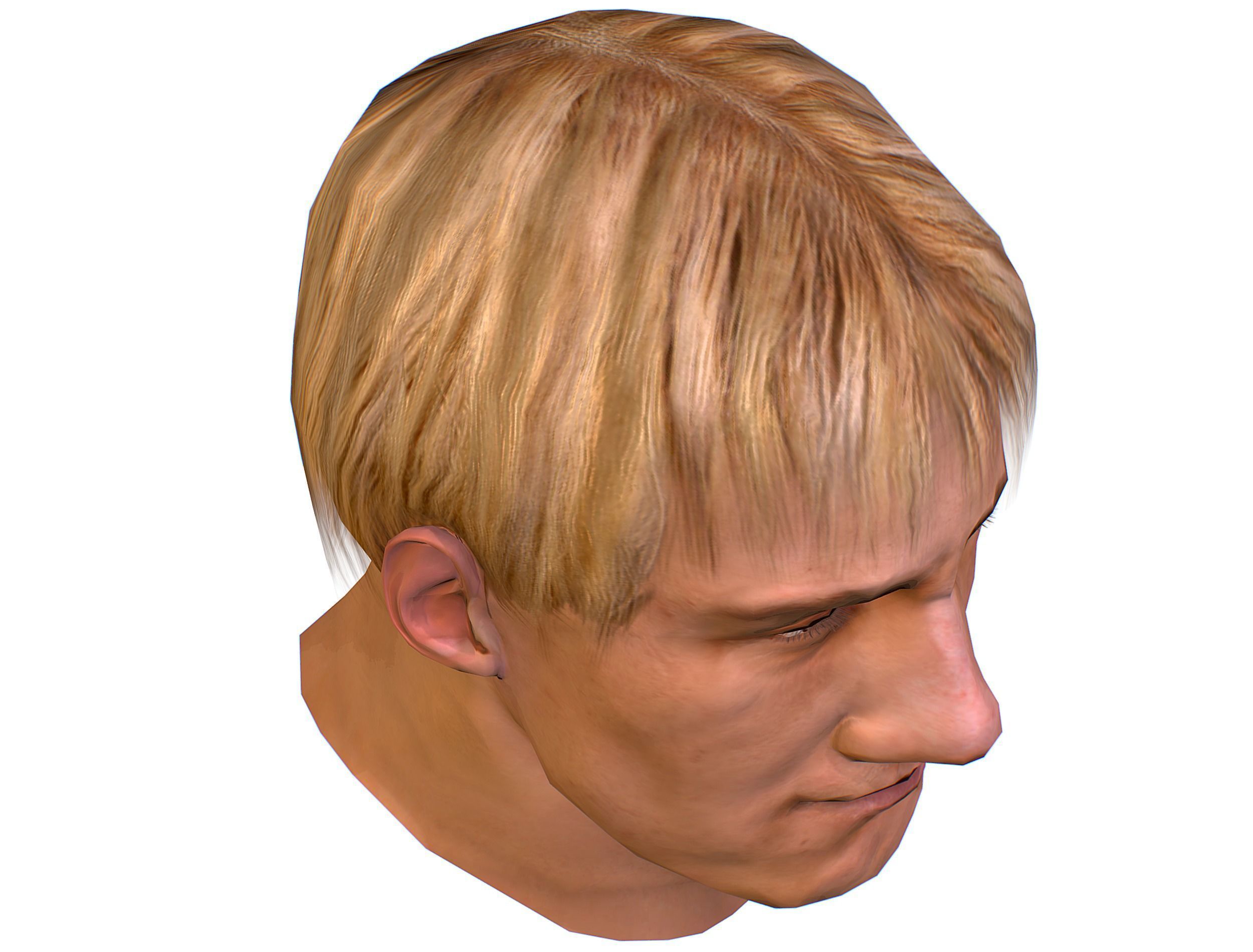 Low Poly model Base OldMan Head Low-poly 3D model_11