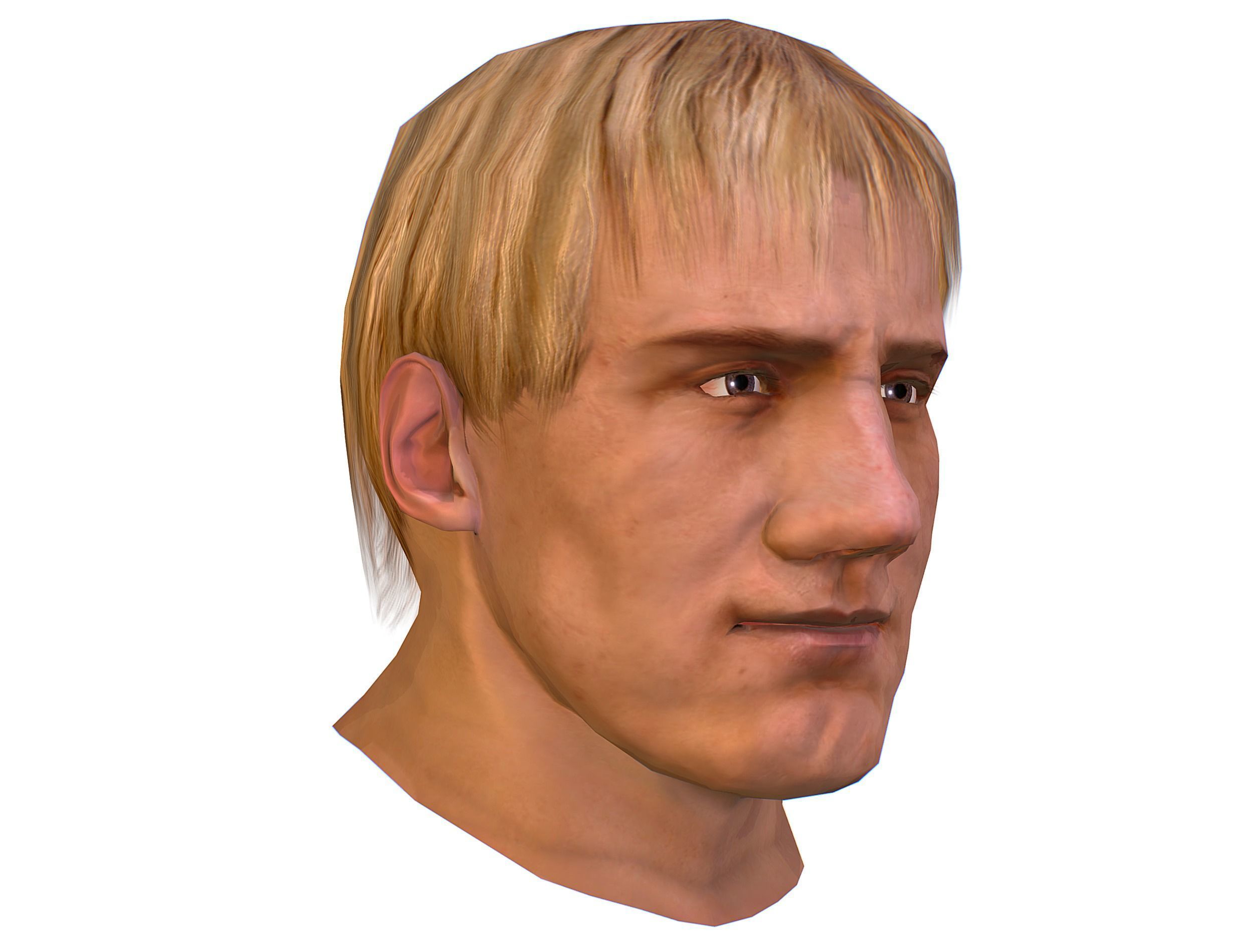 Low Poly model Base OldMan Head Low-poly 3D model_10