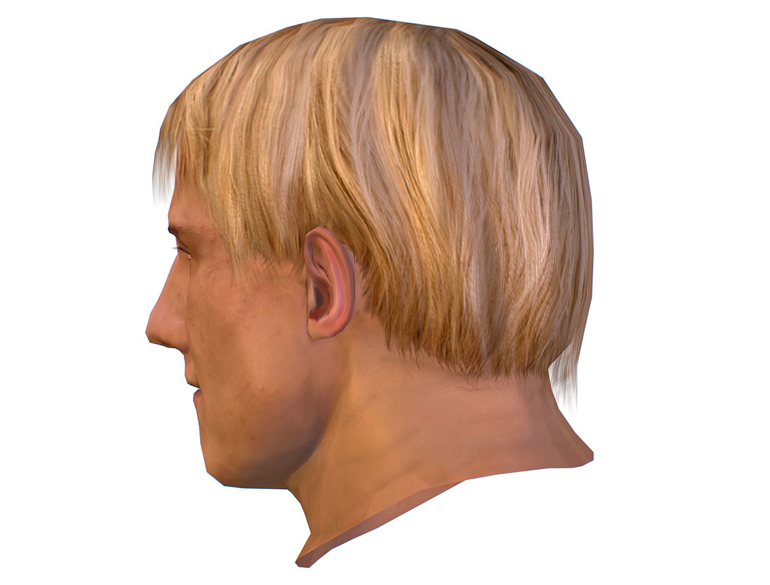 Low Poly model Base OldMan Head Low-poly 3D model_4