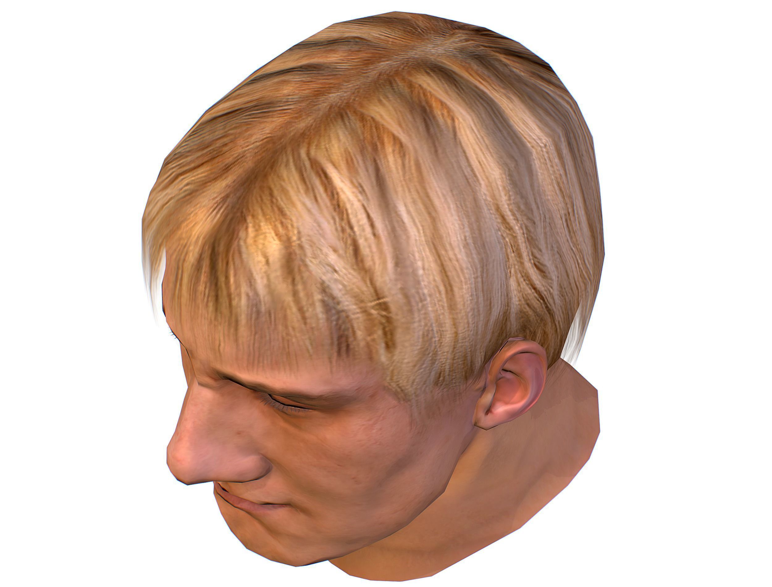 Low Poly model Base OldMan Head Low-poly 3D model_12